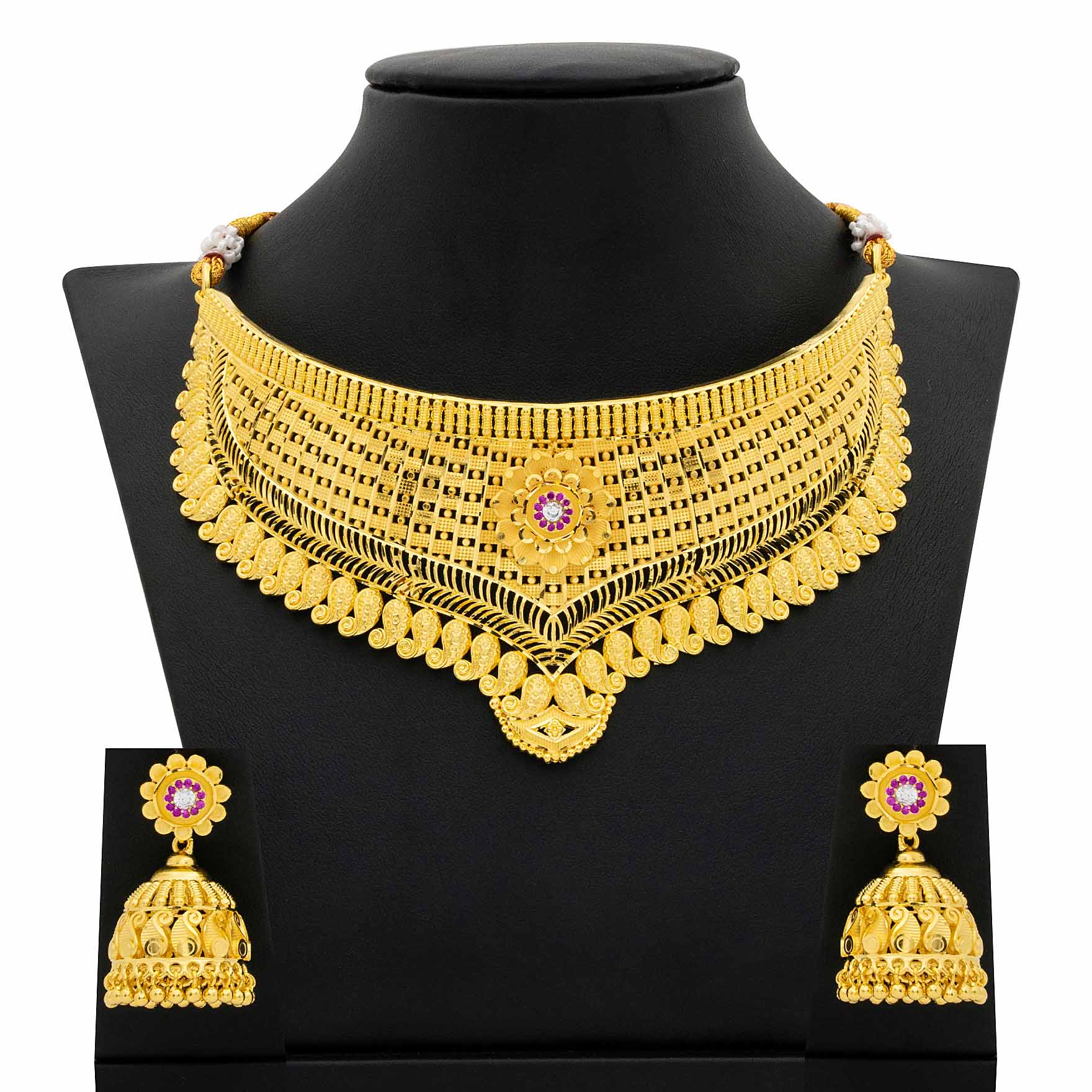 STONE NECKLACE LONG WITH GOLDEN STUD PSNS15WR-0321, PSJST4WR-082