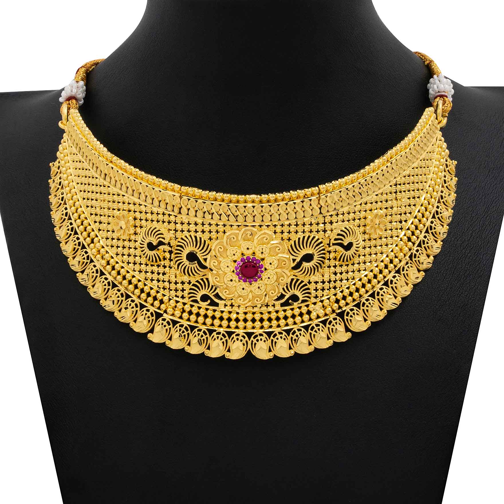 STONE NECKLACE LONG WITH GOLDEN STUD PSNS18R-0321, PSJST5R-082