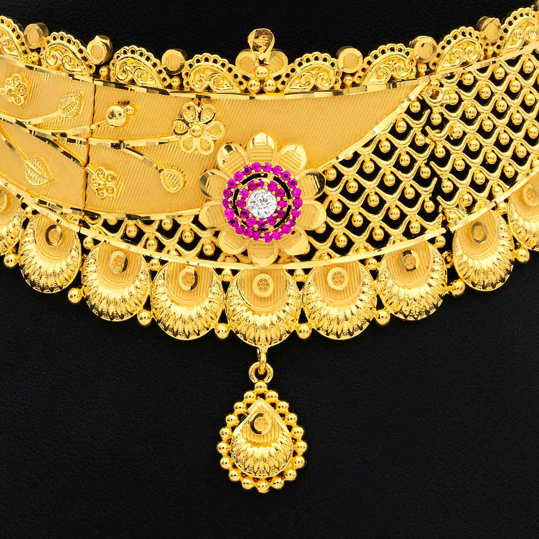 STONE NECKLACE SHORT WITH GOLDEN STUD PSNS9WR-0321, PSHST57WR-081