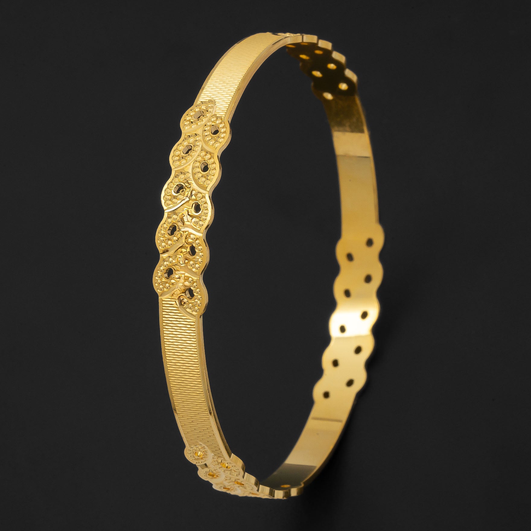 24CT HEAVY Gold Layered BOHO STYLE BANGLE PGB212-571