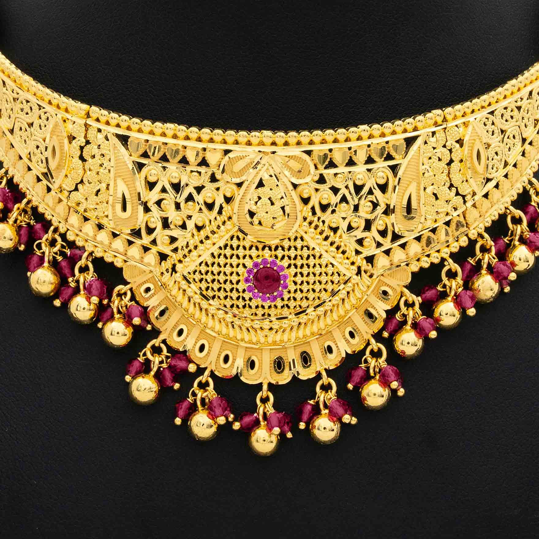 STONE NECKLACE LONG WITH GOLDEN STUD PSNS24R-0321, PSHST70R-081