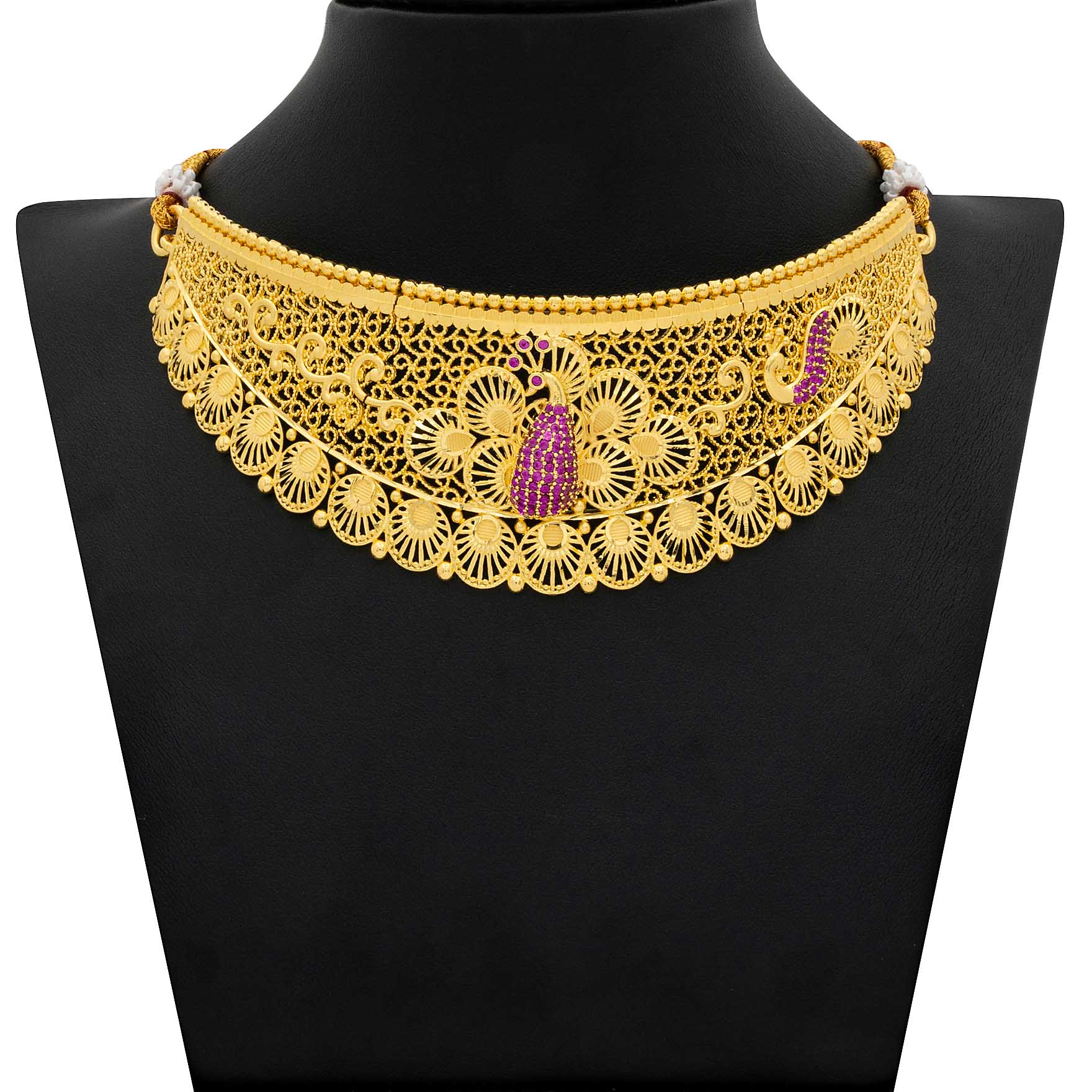 STONE NECKLACE LONG WITH GOLDEN STUD PSNS17R-0321, PSHST64R-081