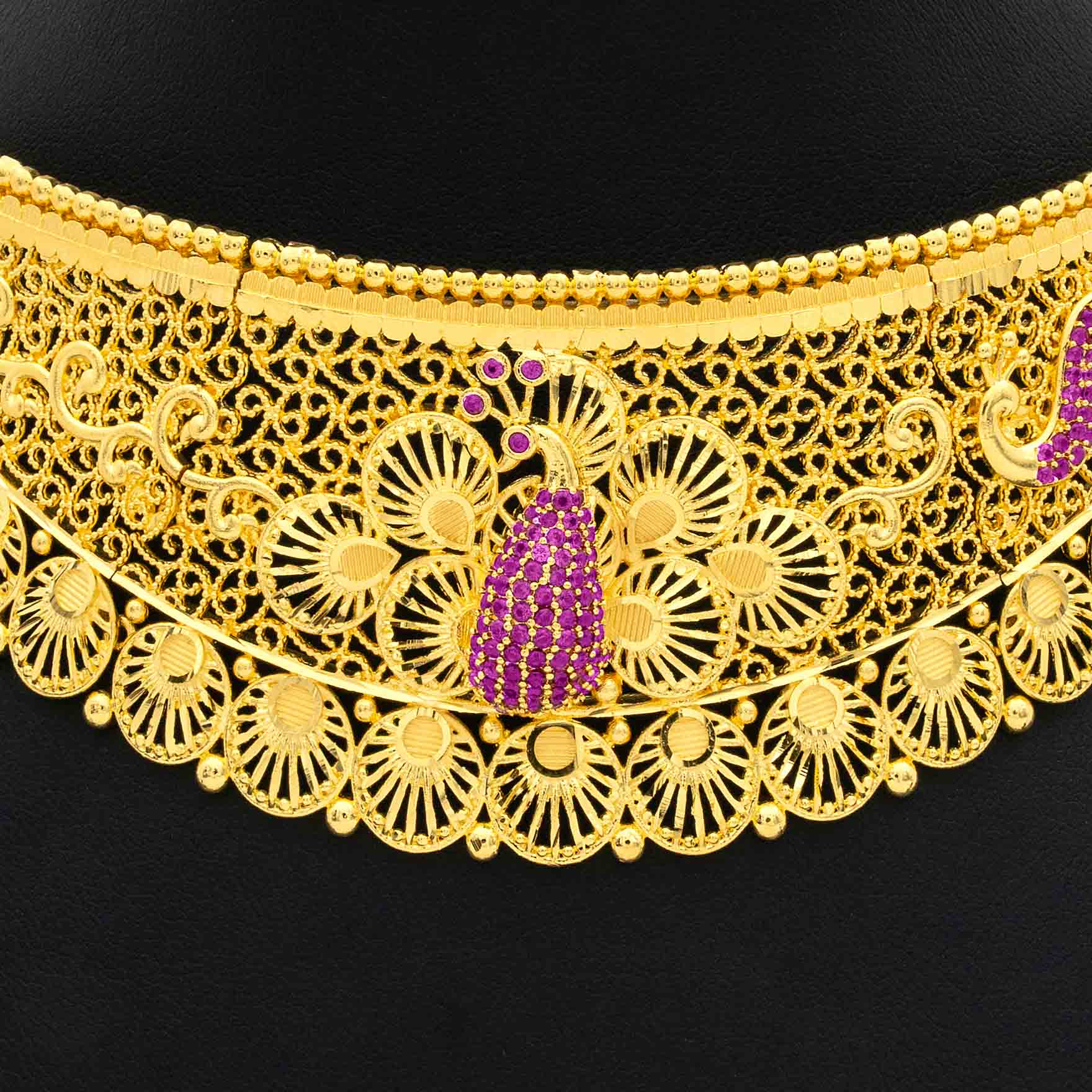 STONE NECKLACE LONG WITH GOLDEN STUD PSNS17R-0321, PSHST64R-081