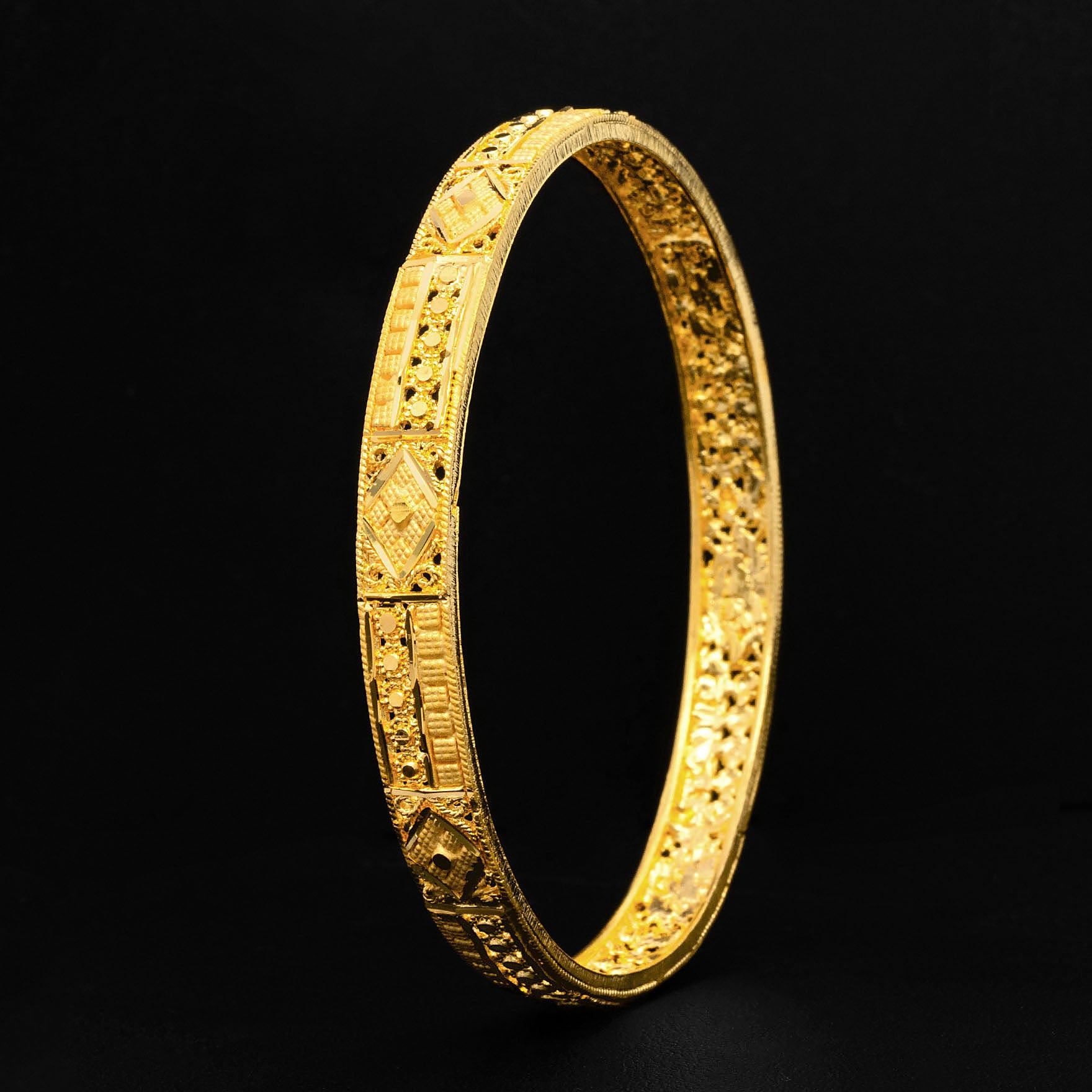 24ct Heavy Gold Layered Sunheri Bangle PGB78-022