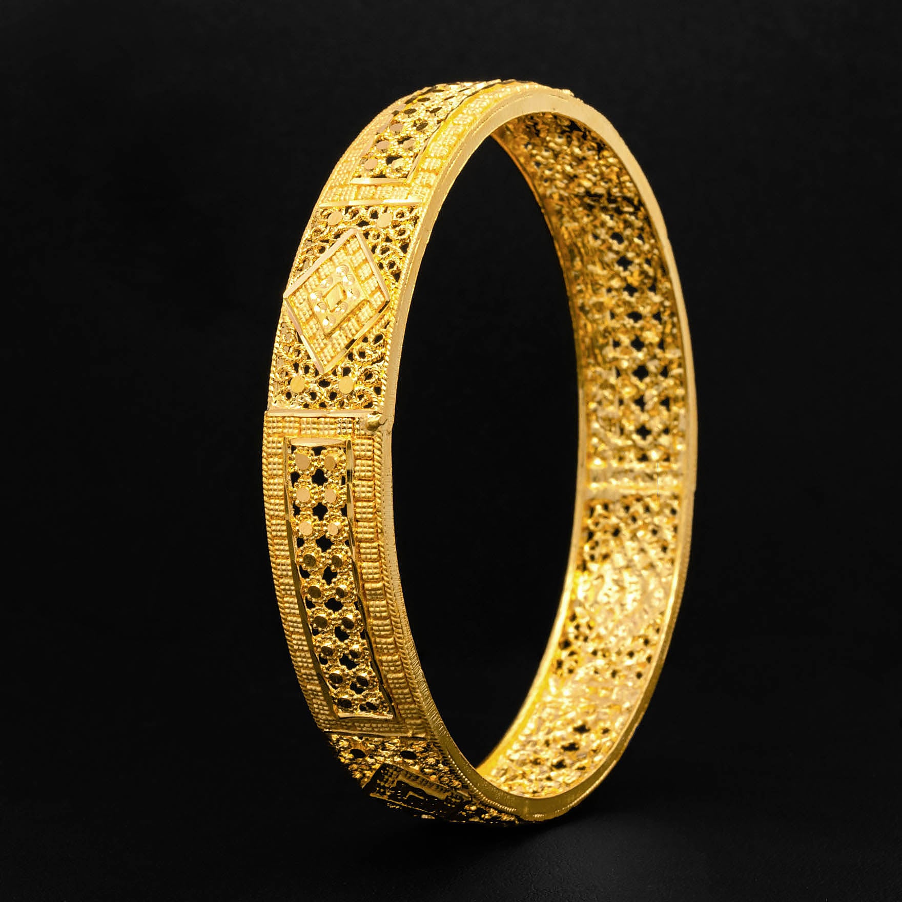 24ct Heavy Gold Layered Pulsos Bangle PGB92-052