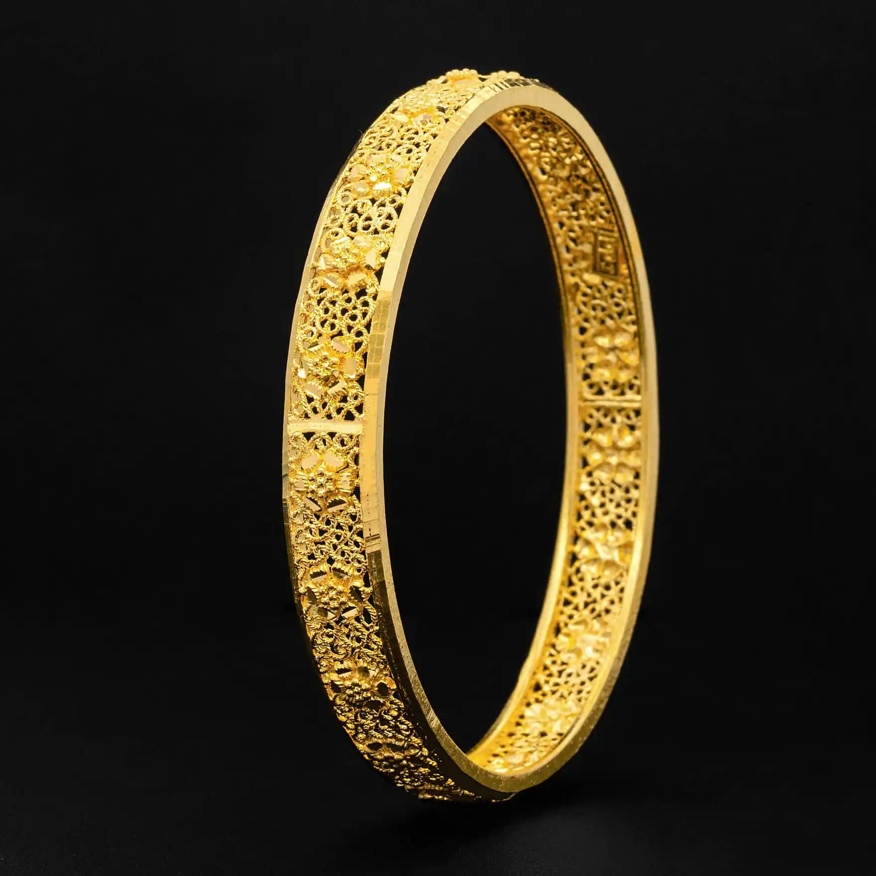 24ct Heavy Gold Layered Spanish Bangle PGB4-022