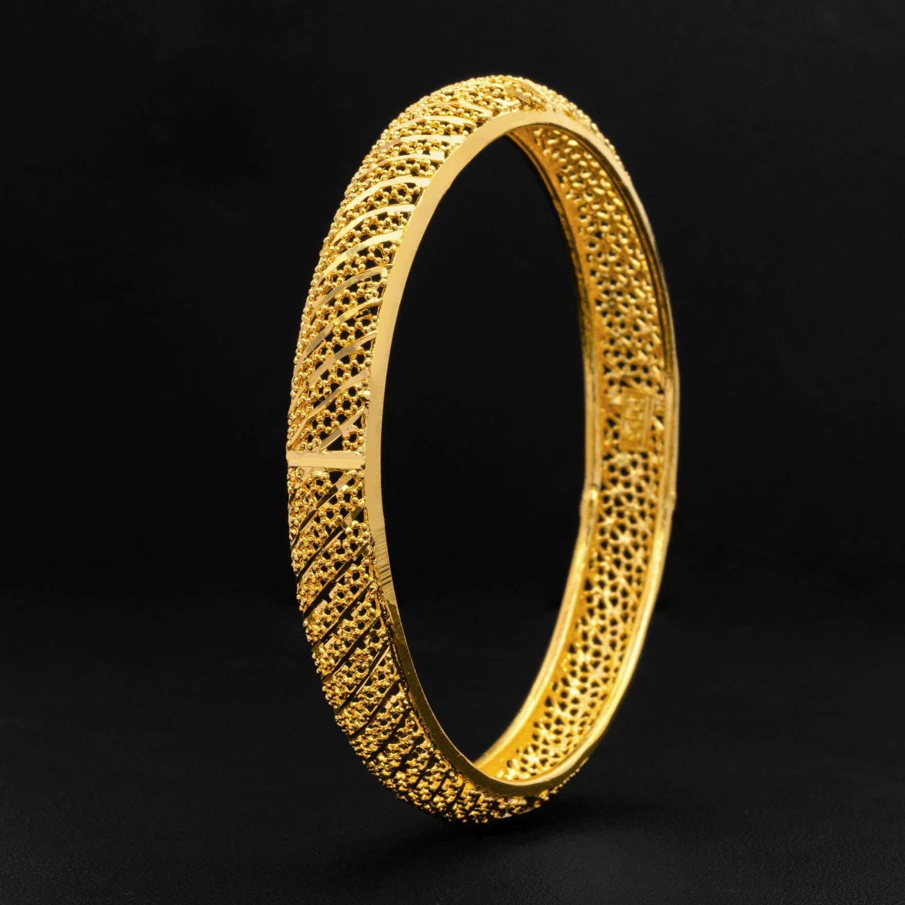 24ct Heavy Gold Layered French Bangle PGB1-022