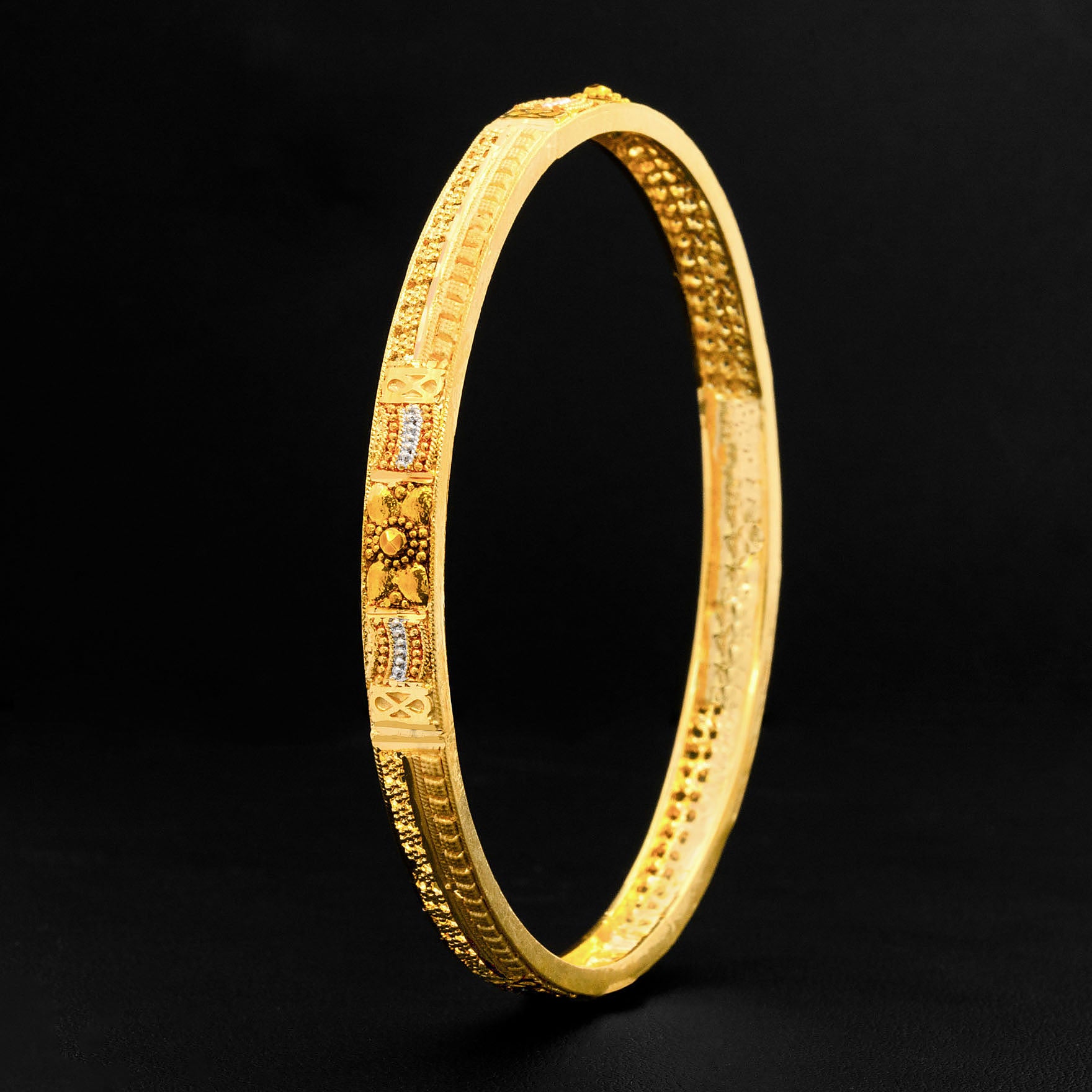 24ct Heavy Gold Layered Enamel Bangle PEB12-091