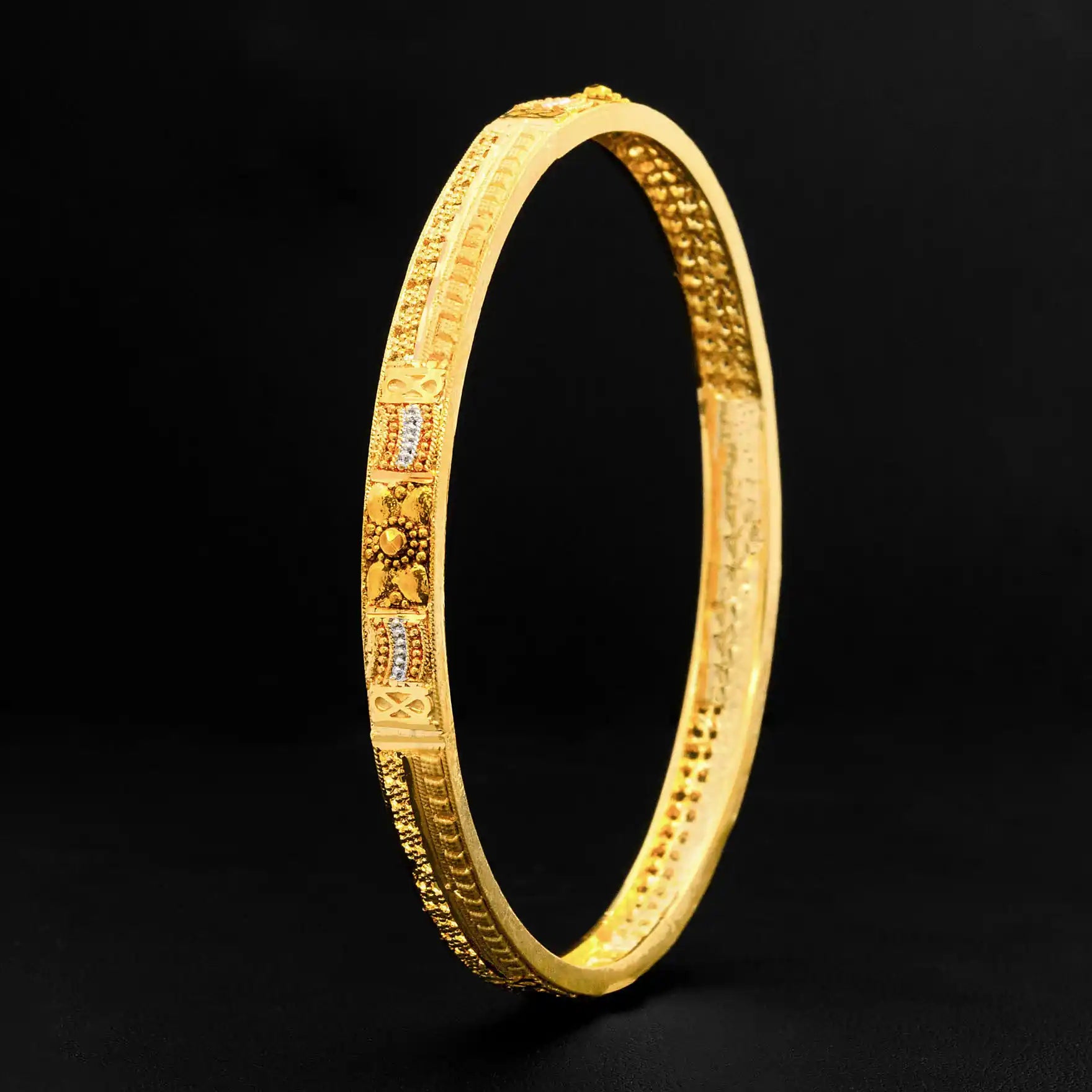 24ct Heavy Gold Layered Enamel Bangle PEB12-091