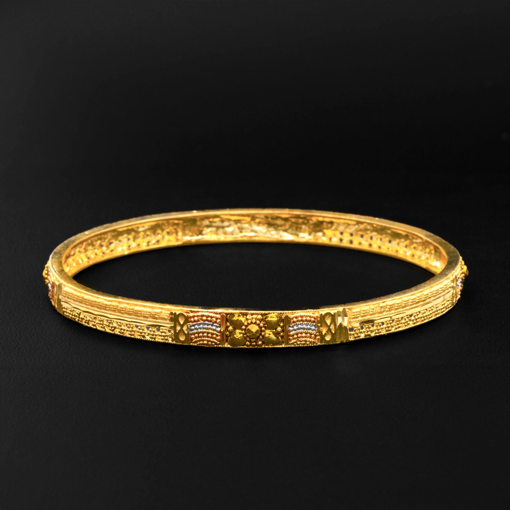 24ct Heavy Gold Layered Enamel Bangle PEB12-091