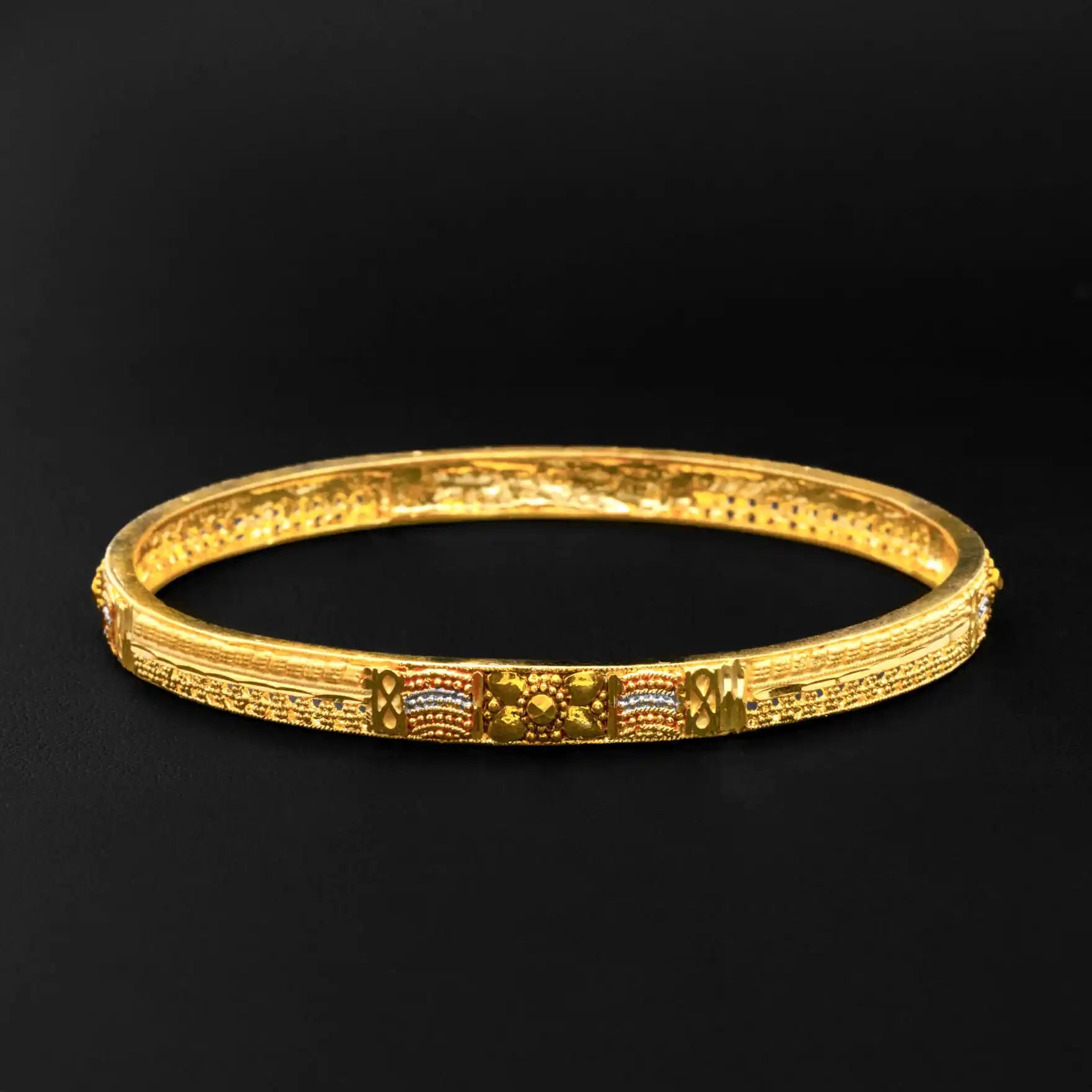 24ct Heavy Gold Layered Enamel Bangle PEB12-091