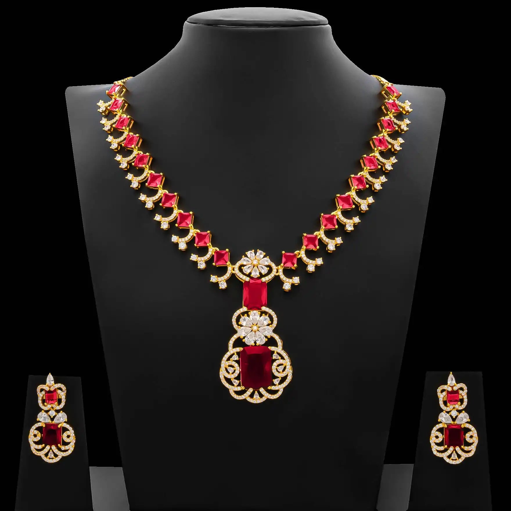 PREMIUM STONE NECKLACE WITH STUDS PMSNS45WR-0031, PMSHST99WR-082