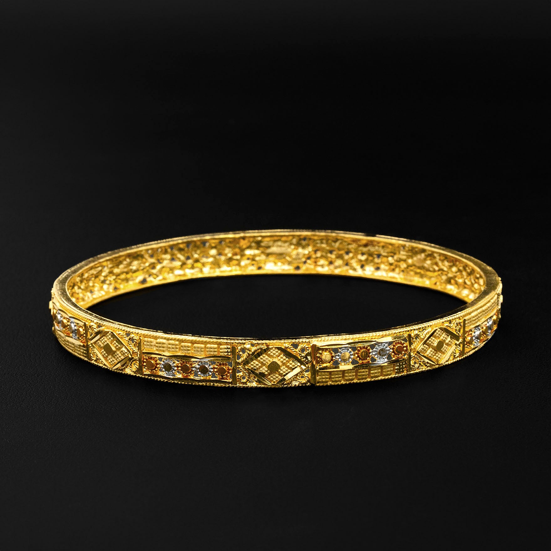 24ct Heavy Gold Layered Enamel Bangle PEB29-032