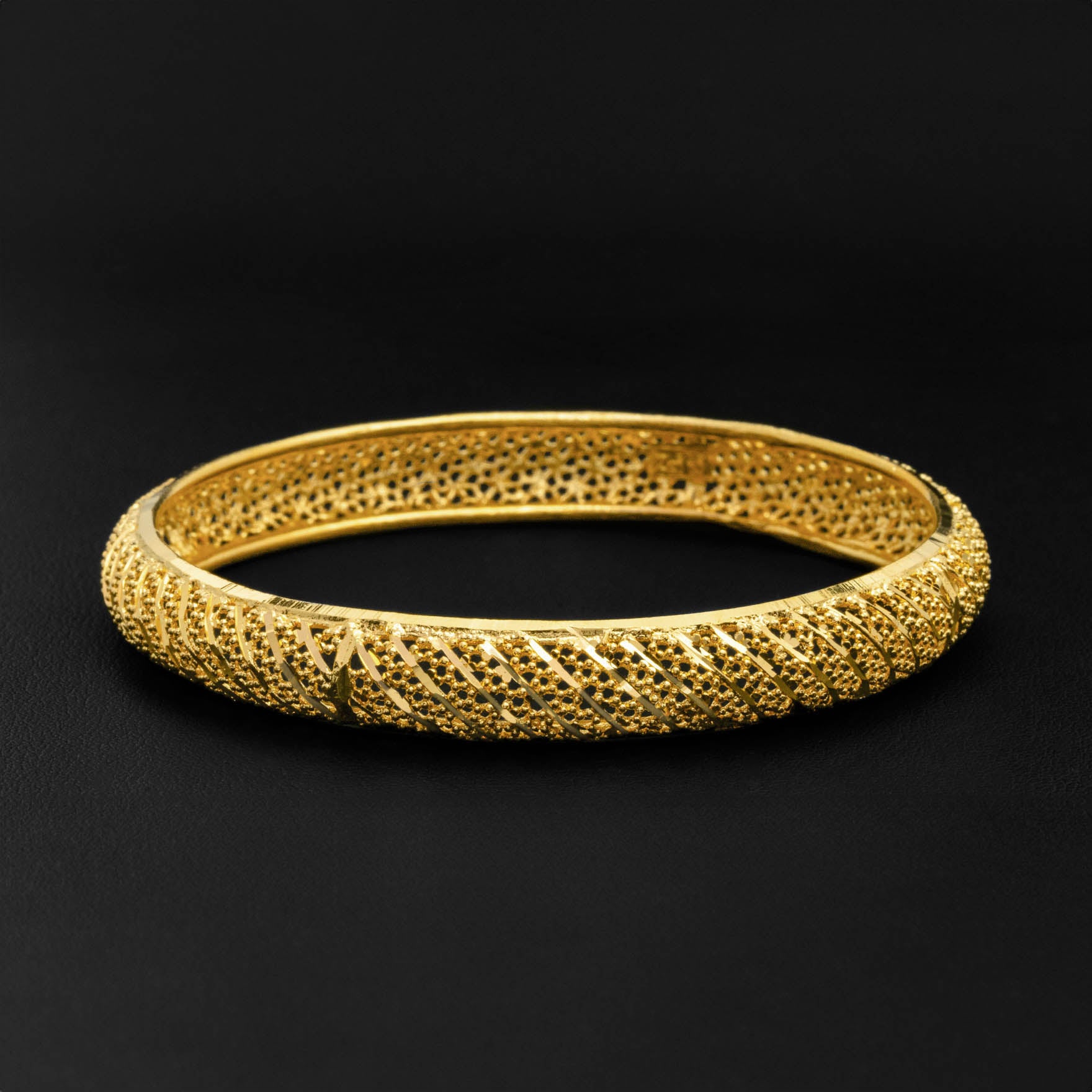 24ct Heavy Gold Layered French Bangle PGB1-022