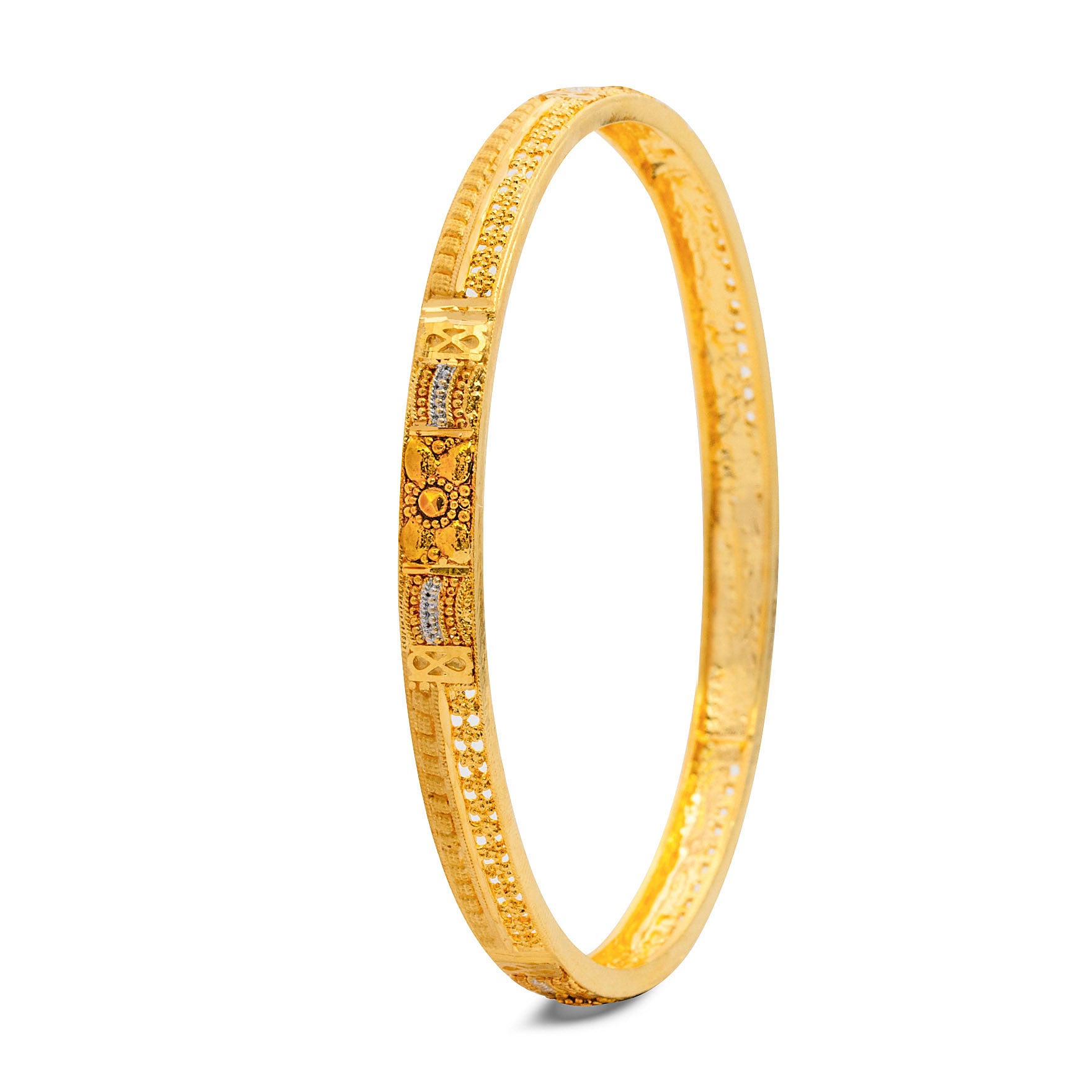 24ct Heavy Gold Layered Enamel Bangle PEB12-091
