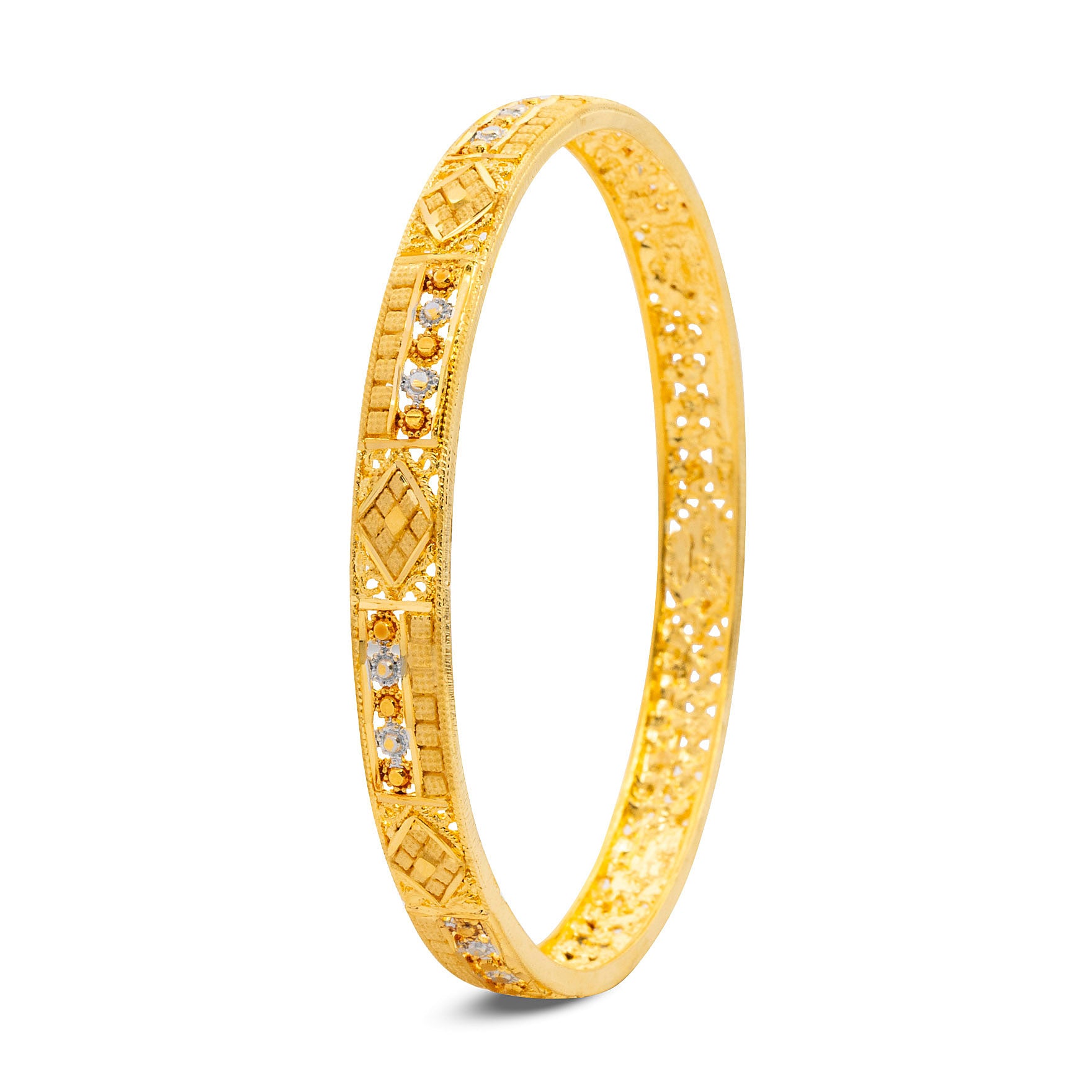 24ct Heavy Gold Layered Enamel Bangle PEB29-032