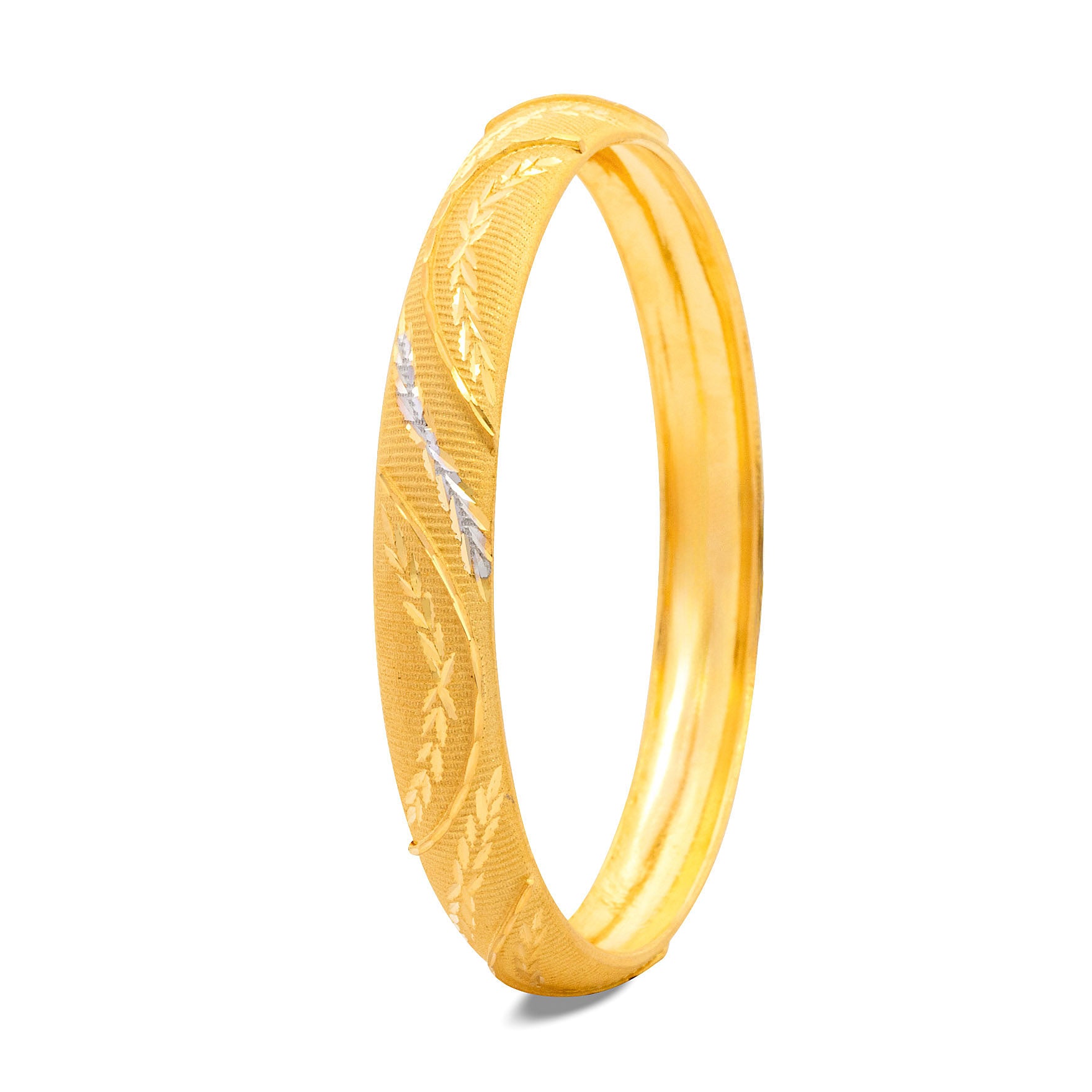 24ct Heavy Gold Layered Rhodium Bangle PRGB31-032