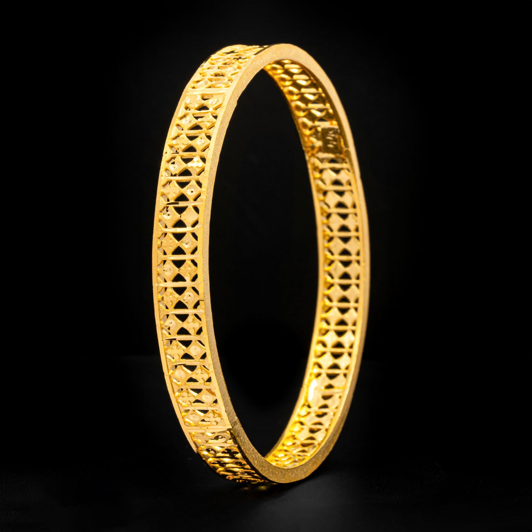 24ct Heavy Gold Layered Bullion Knot Bangle PGB39-022