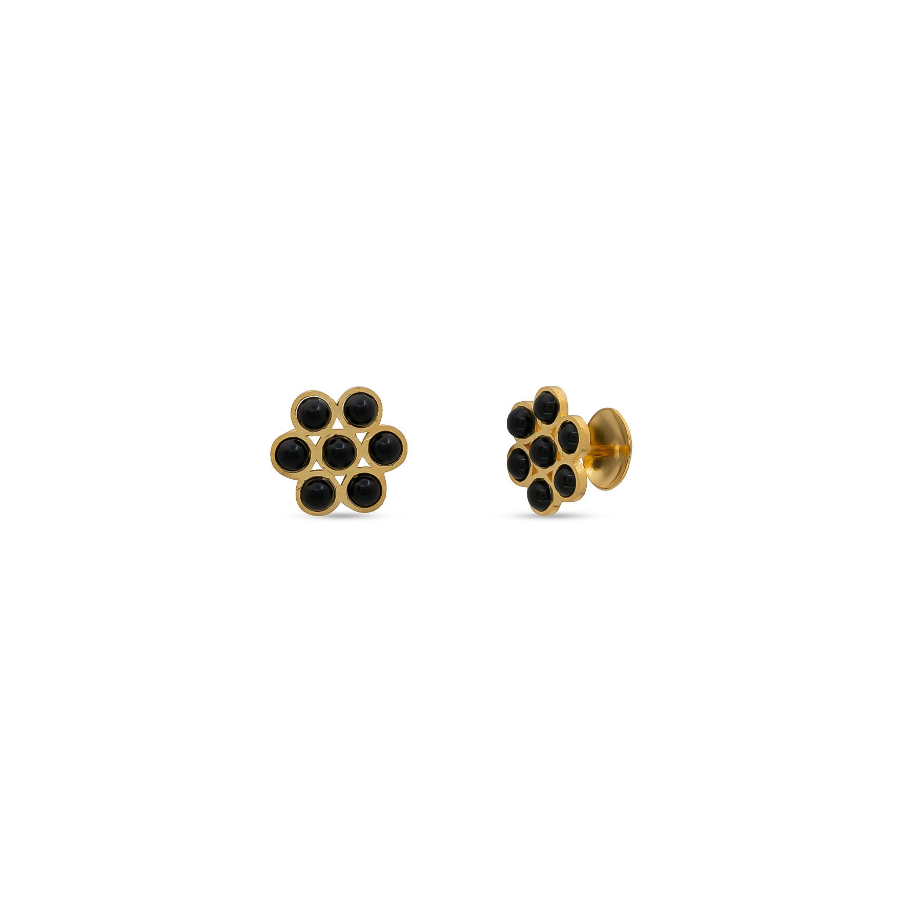 24ct HEAVY Gold Layered STONE EARRING PSST209BO-041