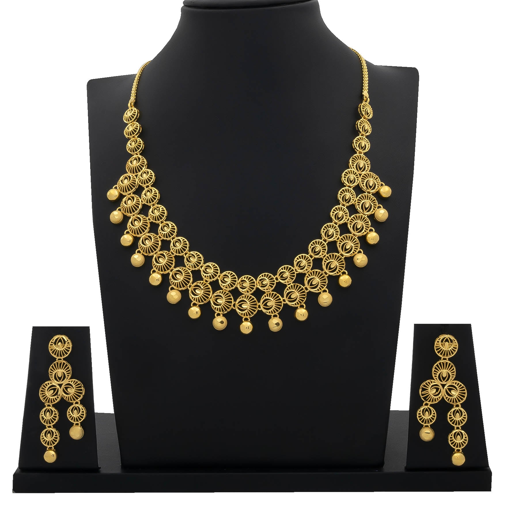 GOLDEN NECKLACE SHORT WITH GOLDEN STUD PGNS15-085, PGHST6-061