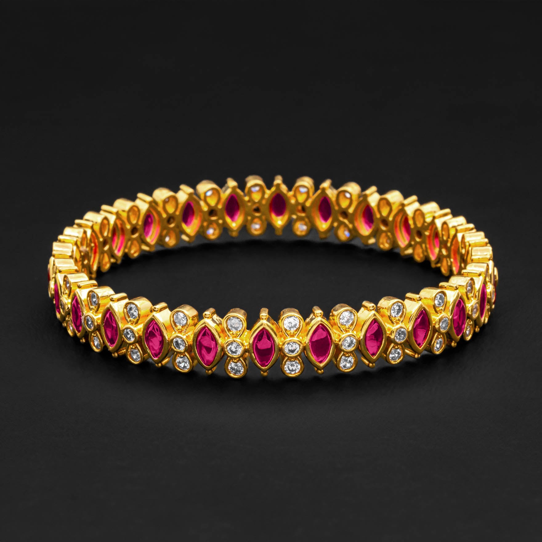 24ct Heavy Gold Layered Stone Bangle PSB9WR-004