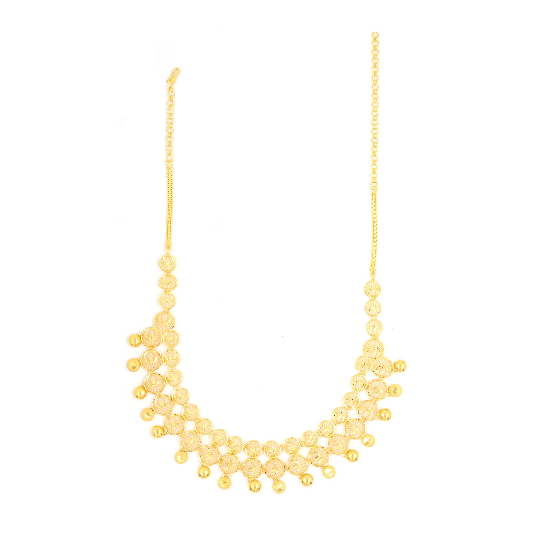 GOLDEN NECKLACE SHORT WITH GOLDEN STUD PGNS15-085, PGHST6-061