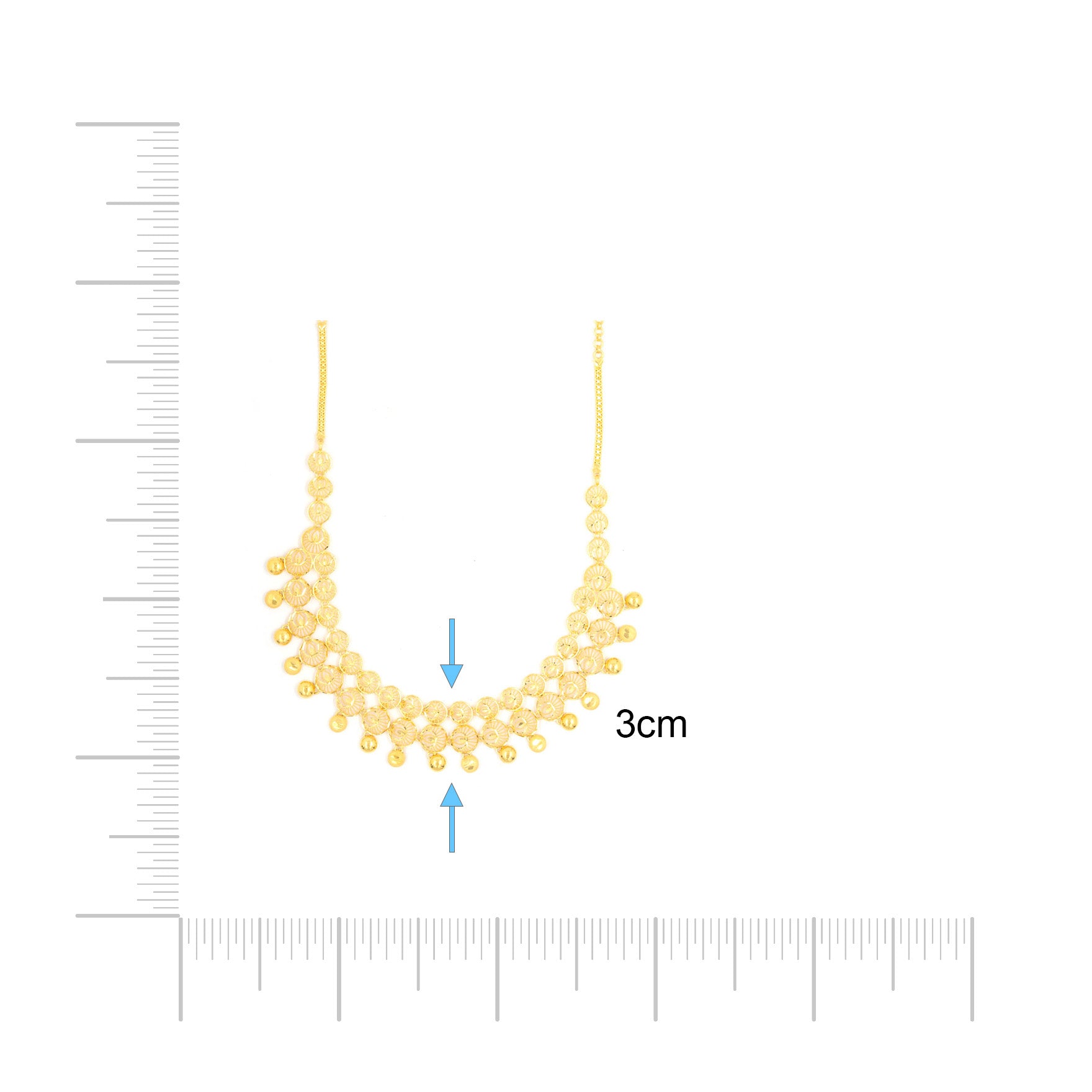 GOLDEN NECKLACE SHORT WITH GOLDEN STUD PGNS15-085, PGHST6-061