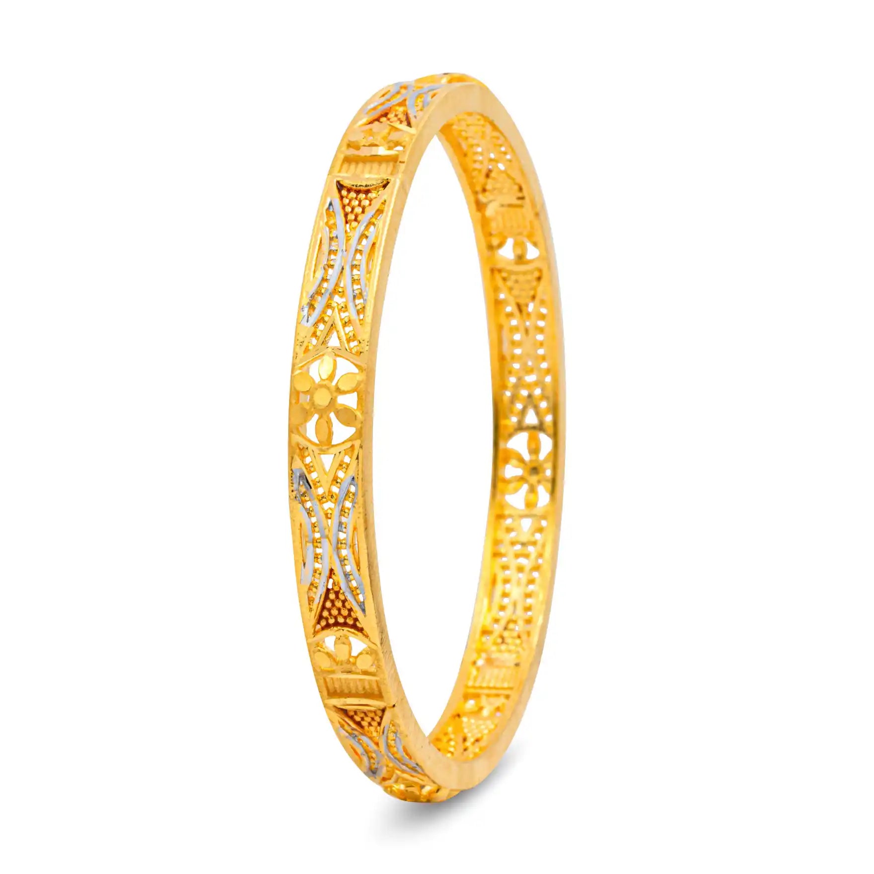 24ct Heavy Gold Layered Enamel Bangle PEB27-091