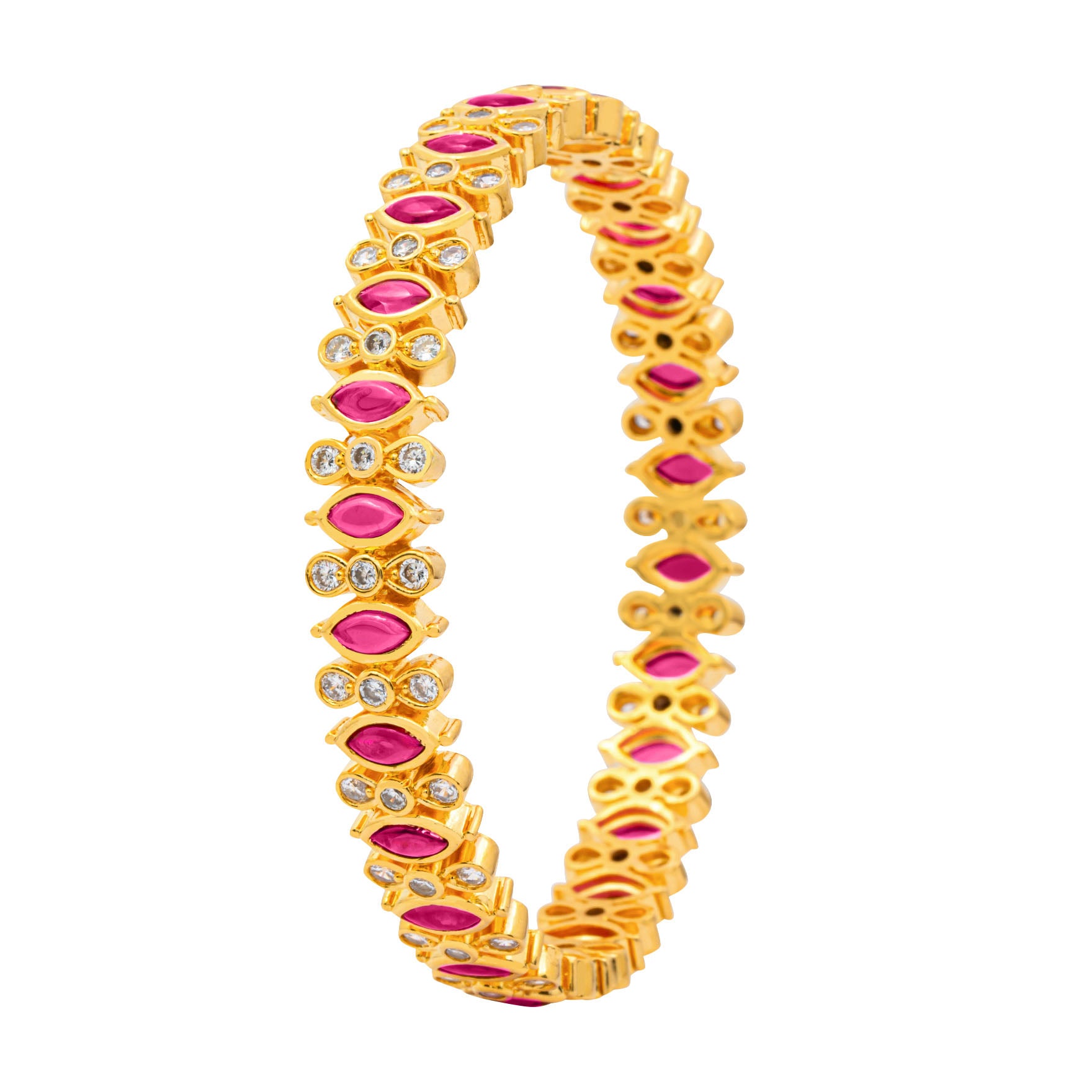 24ct Heavy Gold Layered Stone Bangle PSB9WR-004