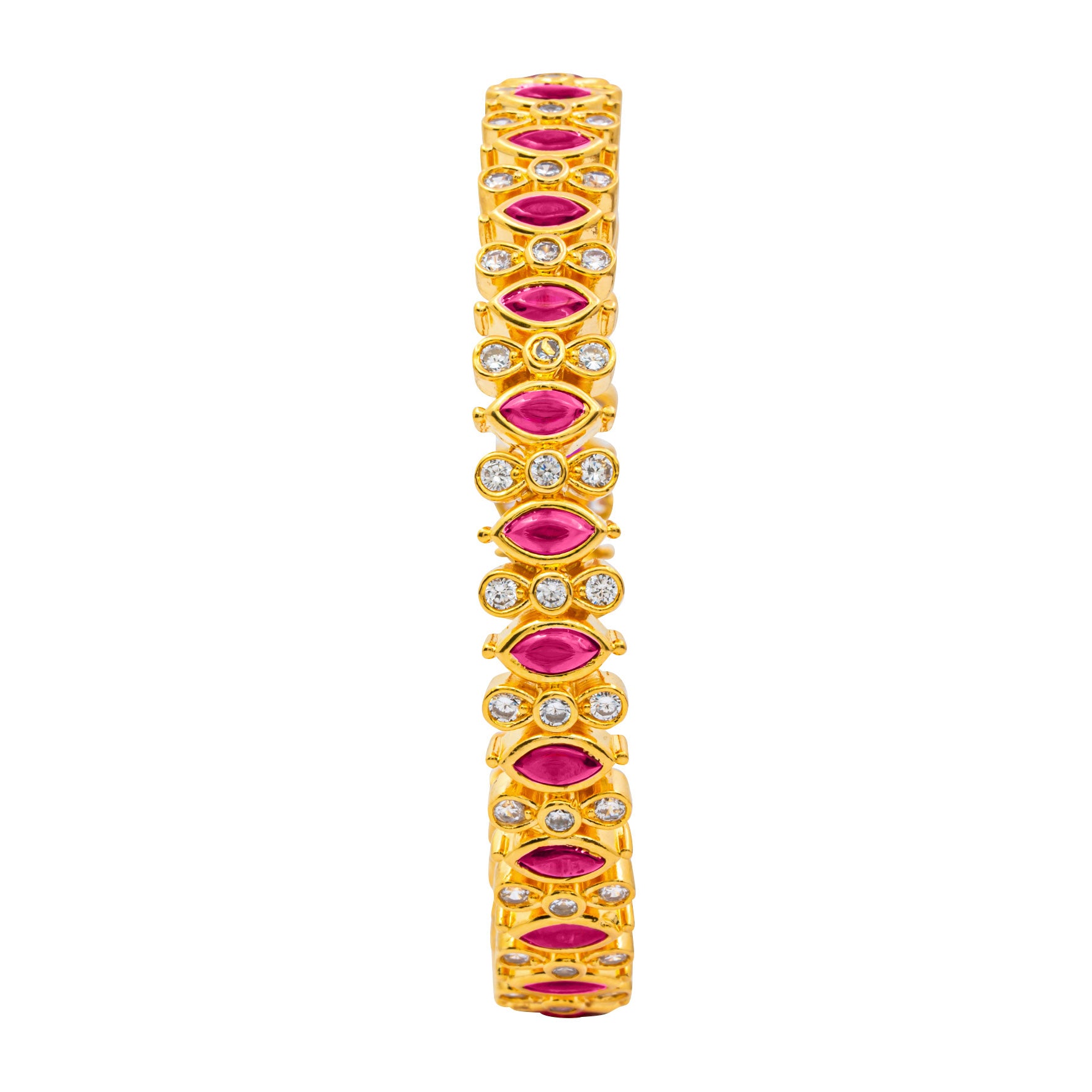 24ct Heavy Gold Layered Stone Bangle PSB9WR-004