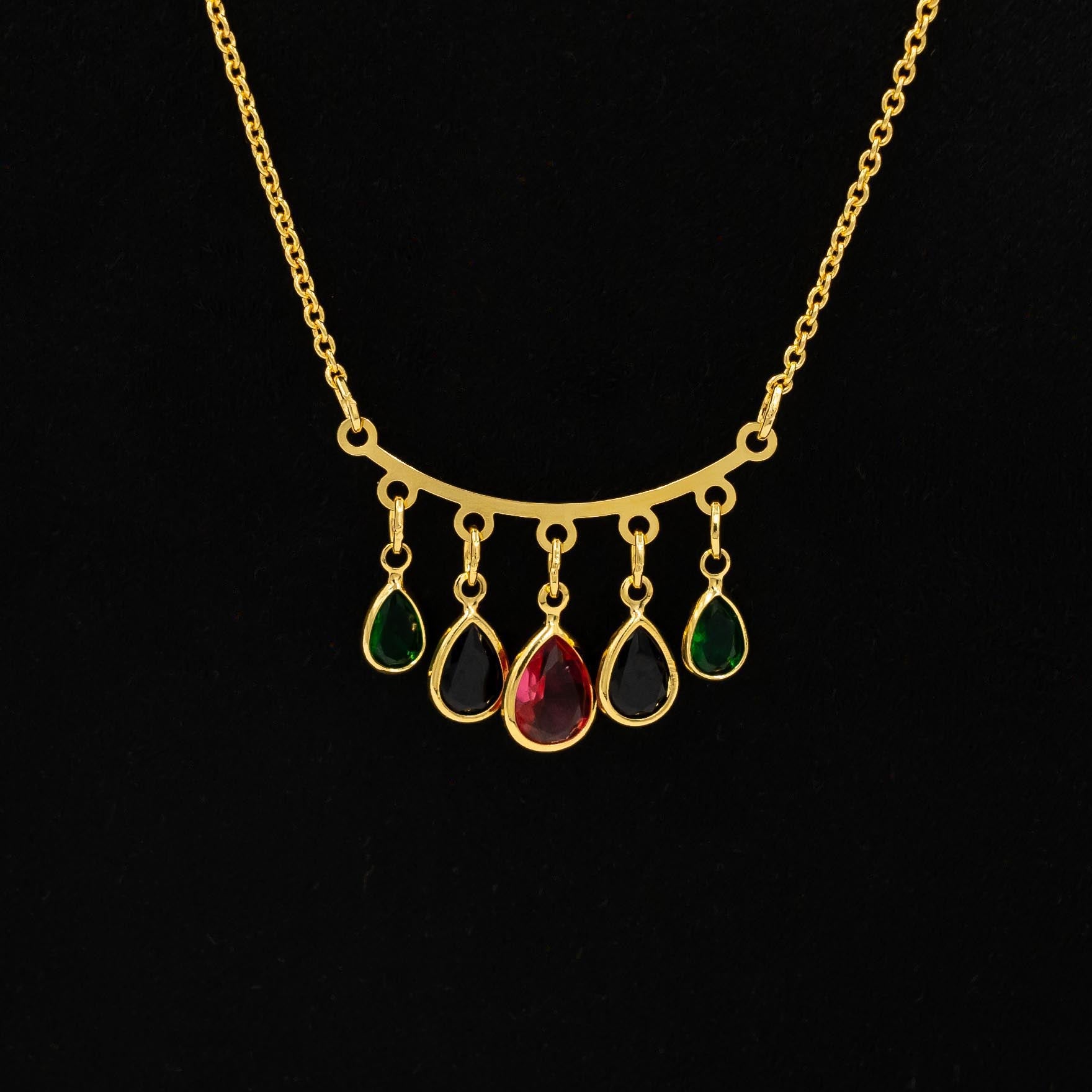 Stone Necklace PSNS44RGB-003