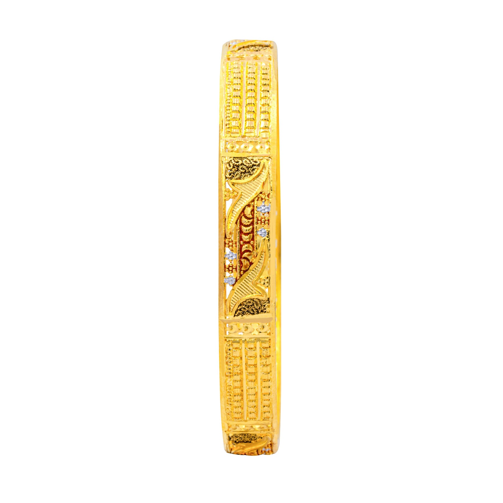 24ct Heavy Gold Layered Enamel Bangle PEB3-032