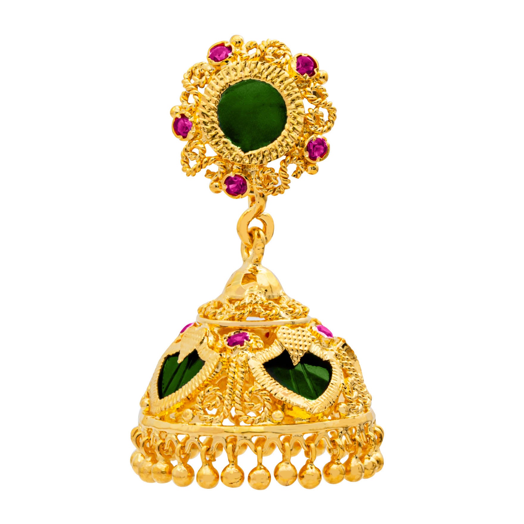 Gold Plated Eden Stone Earrings Online | Parakkat Jewels