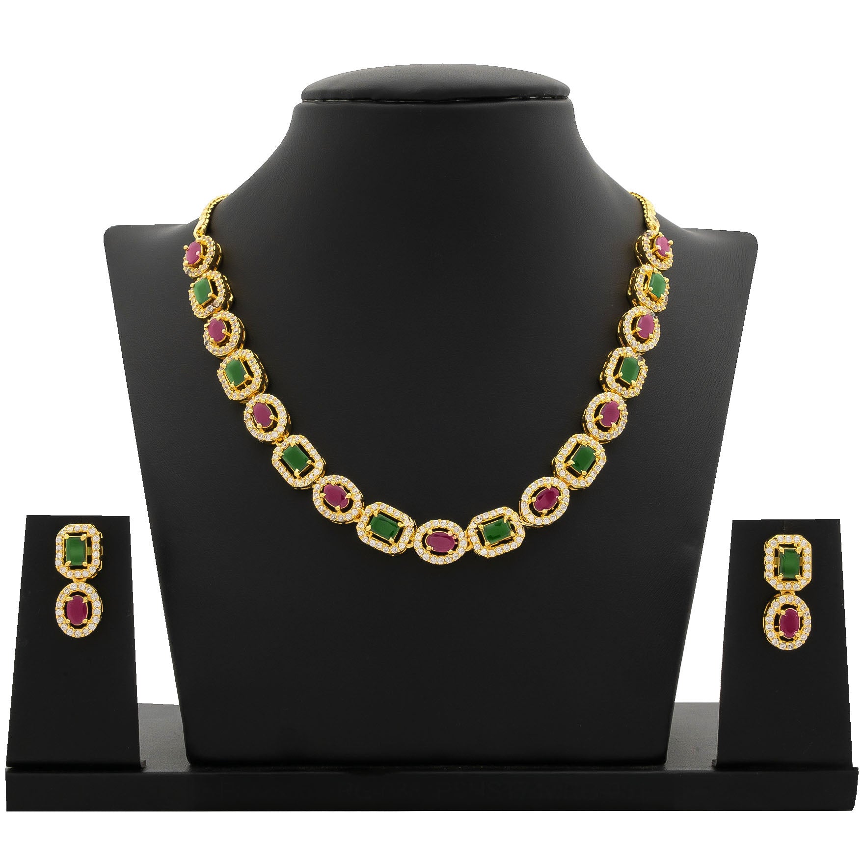 STONE NECKLACE LONG WITH GOLDEN STUD PSNS85WRG-036, PSHST74wRG-081
