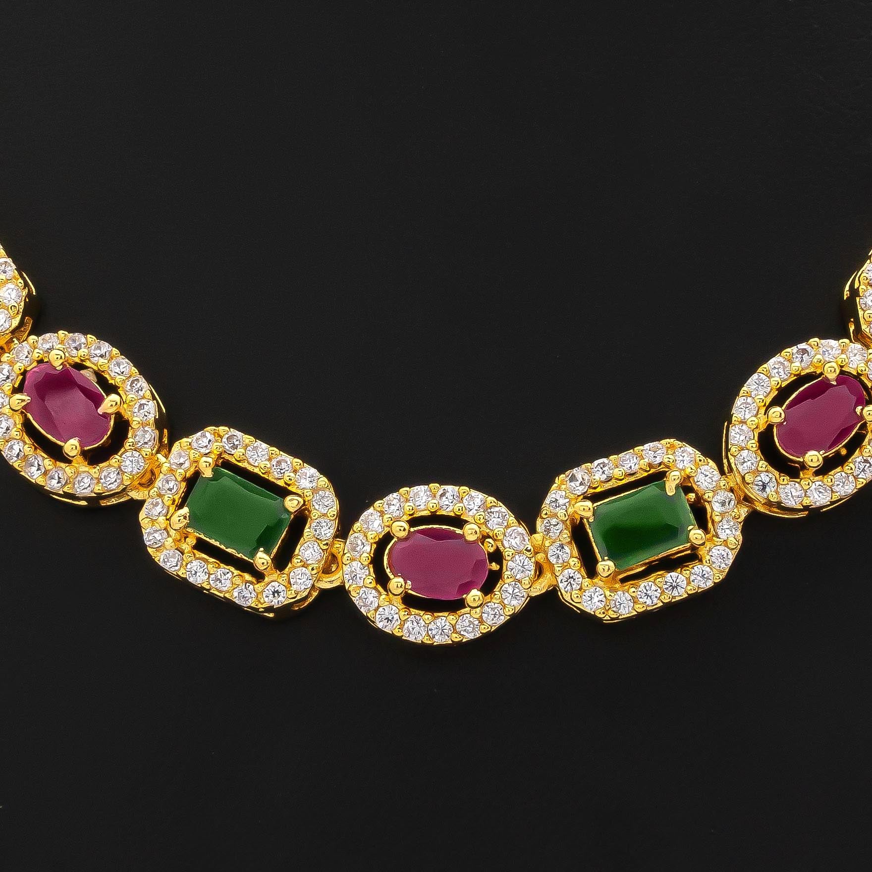 STONE NECKLACE LONG WITH GOLDEN STUD PSNS85WRG-036, PSHST74wRG-081