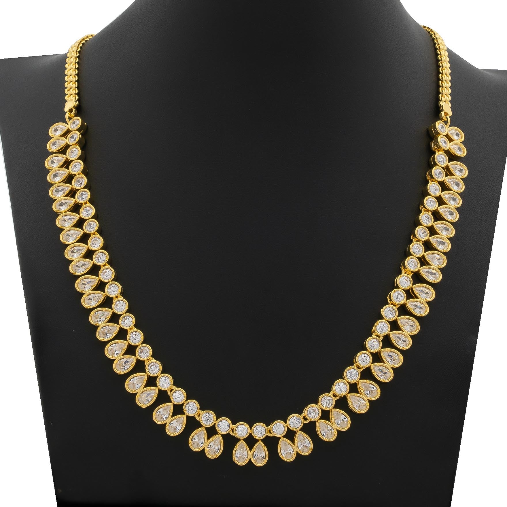 STONE NECKLACE LONG WITH GOLDEN STUD PSNS95W-036, PSHST121W-061