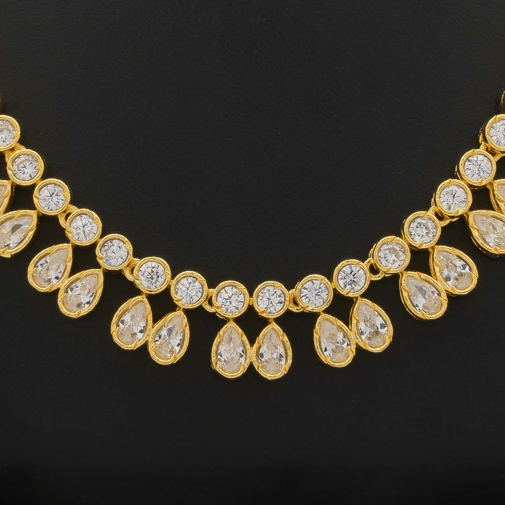 STONE NECKLACE LONG WITH GOLDEN STUD PSNS95W-036, PSHST121W-061