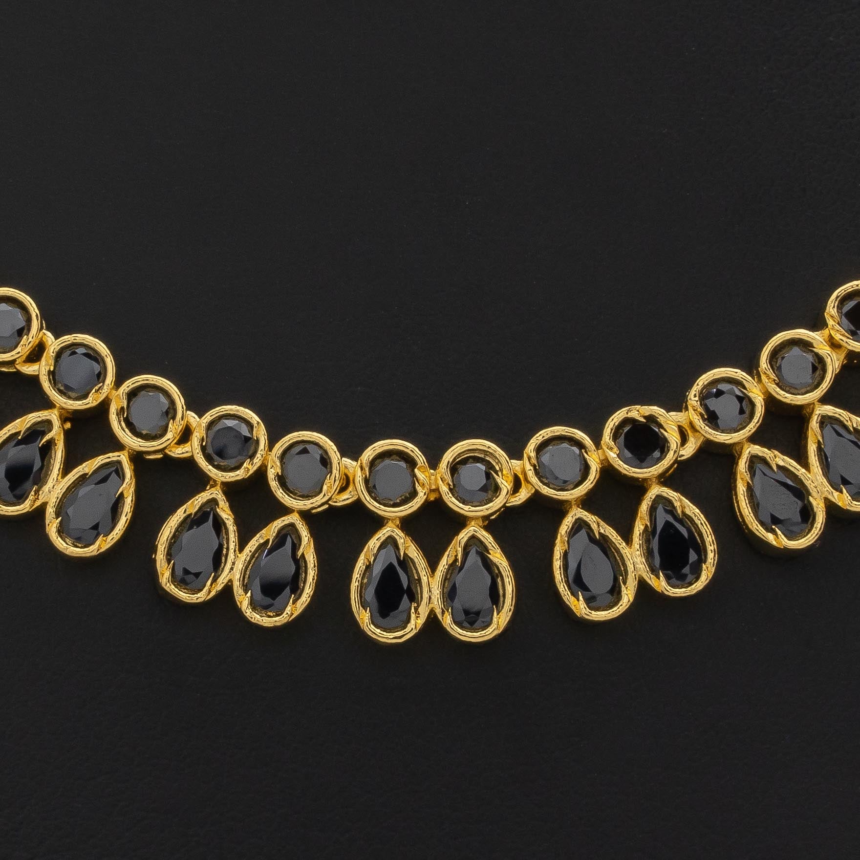 STONE NECKLACE LONG WITH GOLDEN STUD PSNS65BL-085, PSHST121B-061