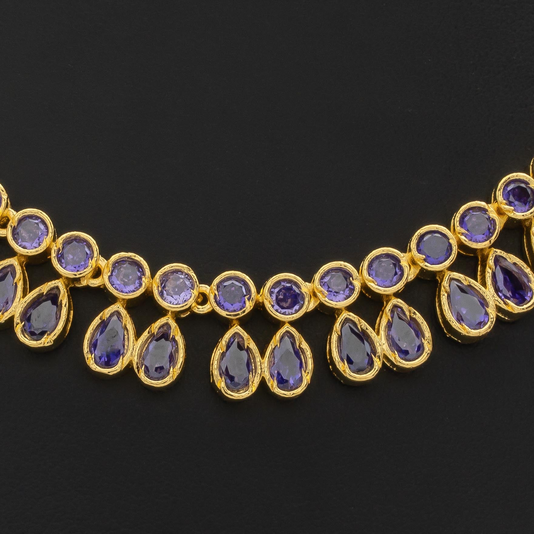 STONE NECKLACE LONG WITH GOLDEN STUD PSNS95V-036, PSHST121V-061