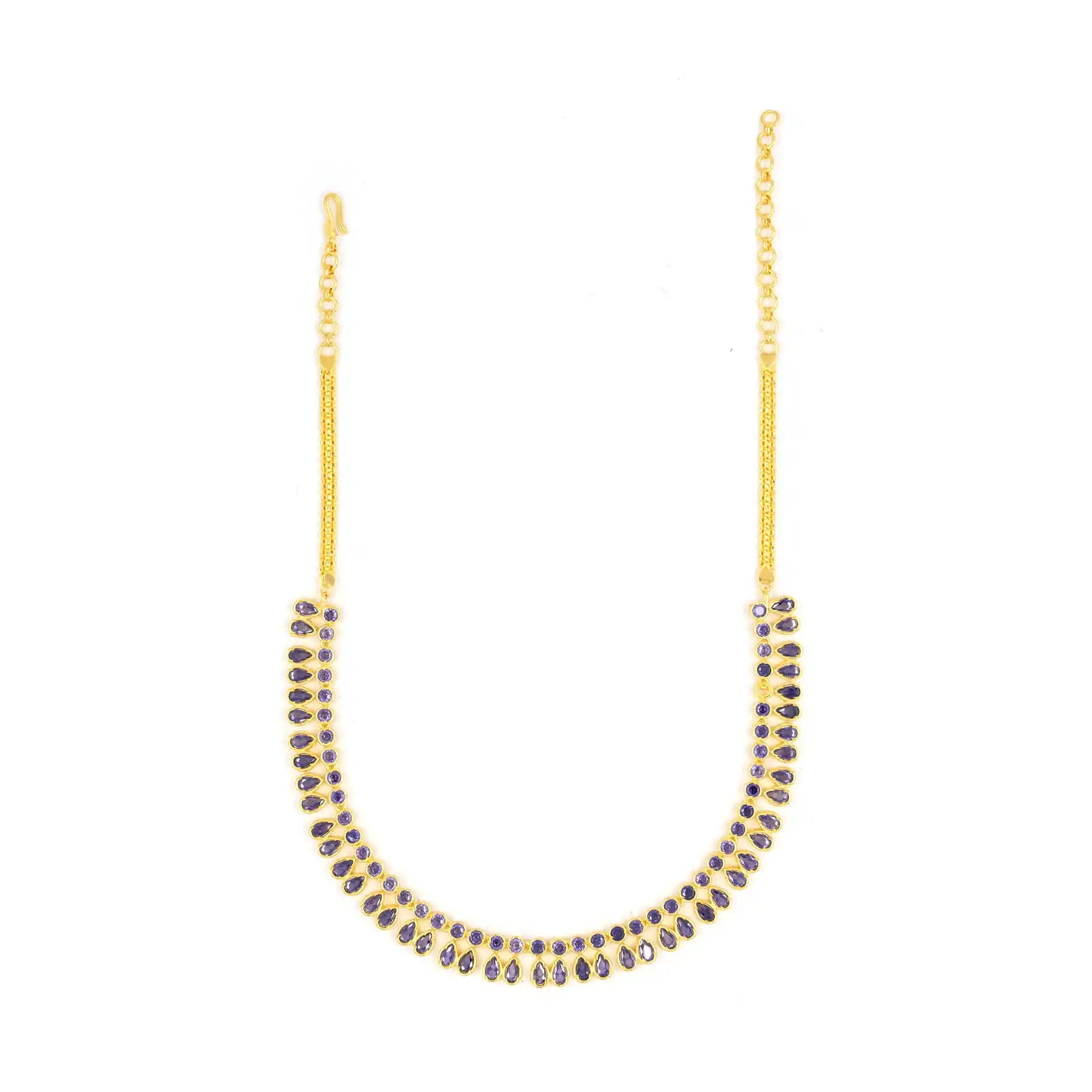 STONE NECKLACE LONG WITH GOLDEN STUD PSNS95V-036, PSHST121V-061