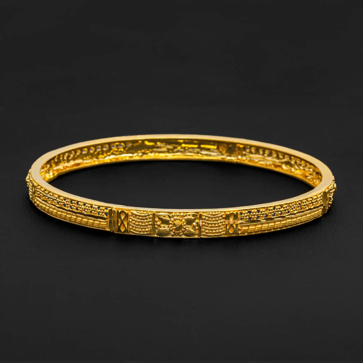 Relief Etch Slim Bangle Gold Layered