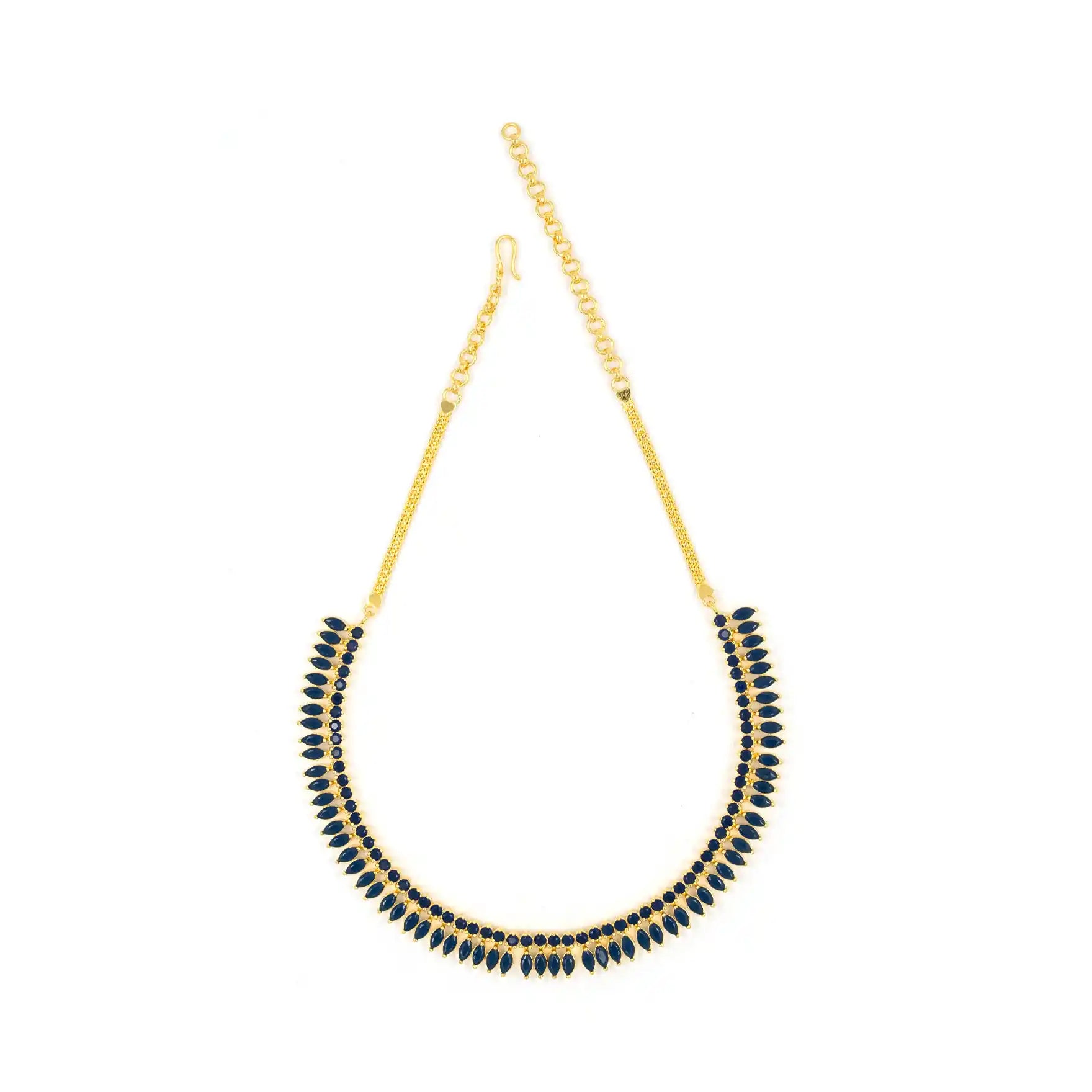 STONE NECKLACE LONG WITH GOLDEN STUD PSNS65BL-085, PSHST121B-061