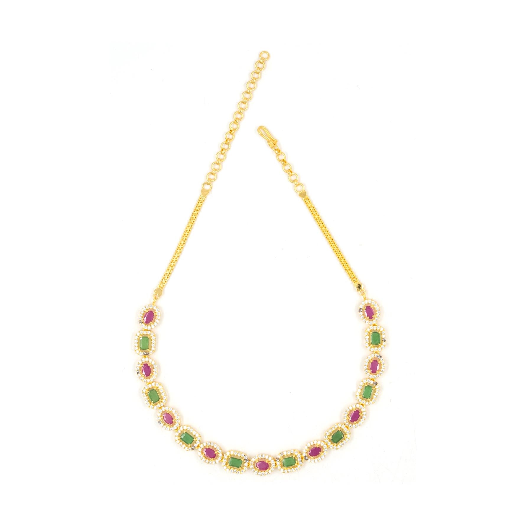 STONE NECKLACE LONG WITH GOLDEN STUD PSNS85WRG-036, PSHST74wRG-081