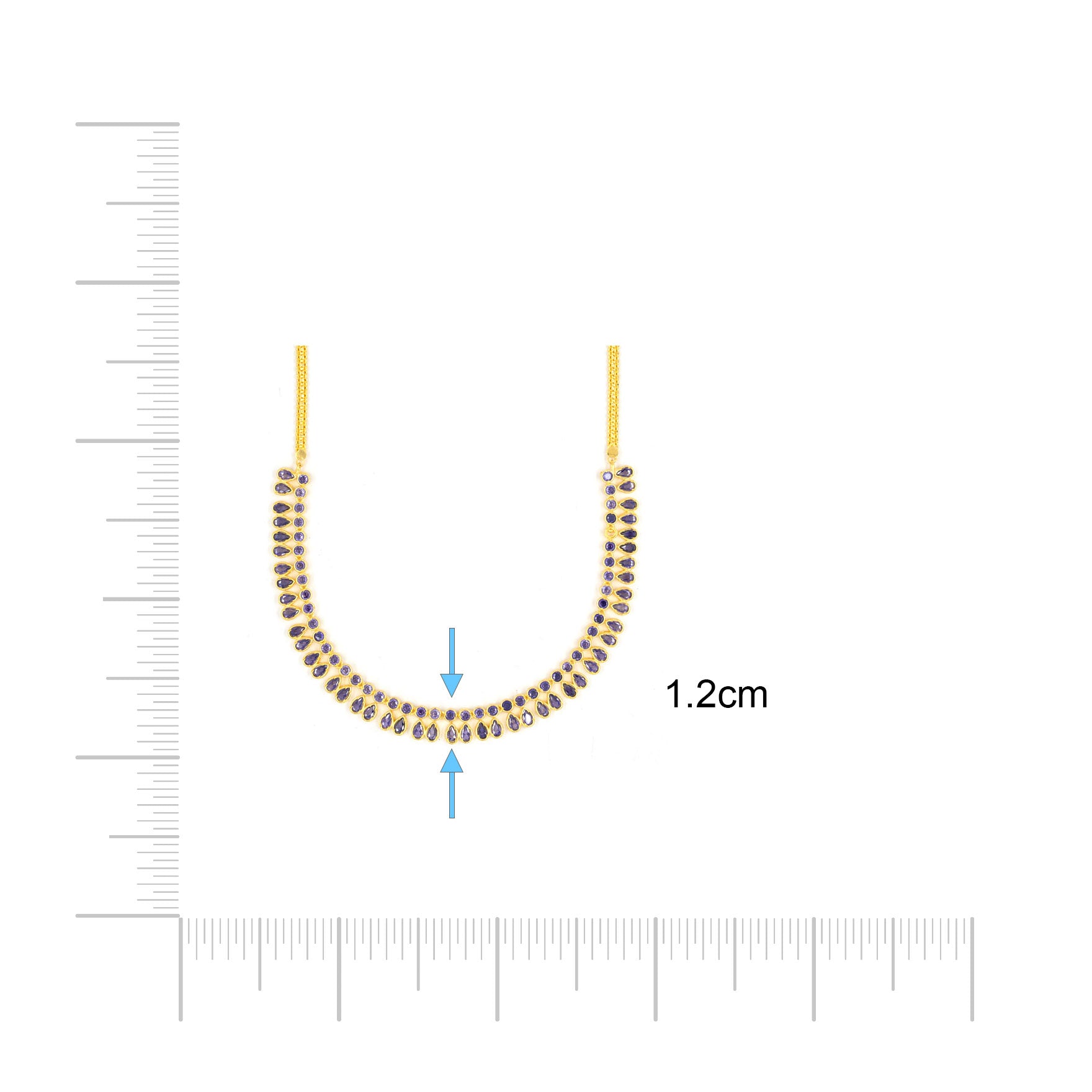STONE NECKLACE LONG WITH GOLDEN STUD PSNS95V-036, PSHST121V-061