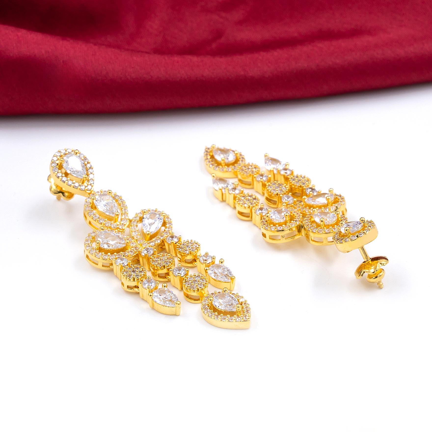 24ct Gold Layered Stone Necklace with stud PMSNS4W-0021, PMSHST14W-052