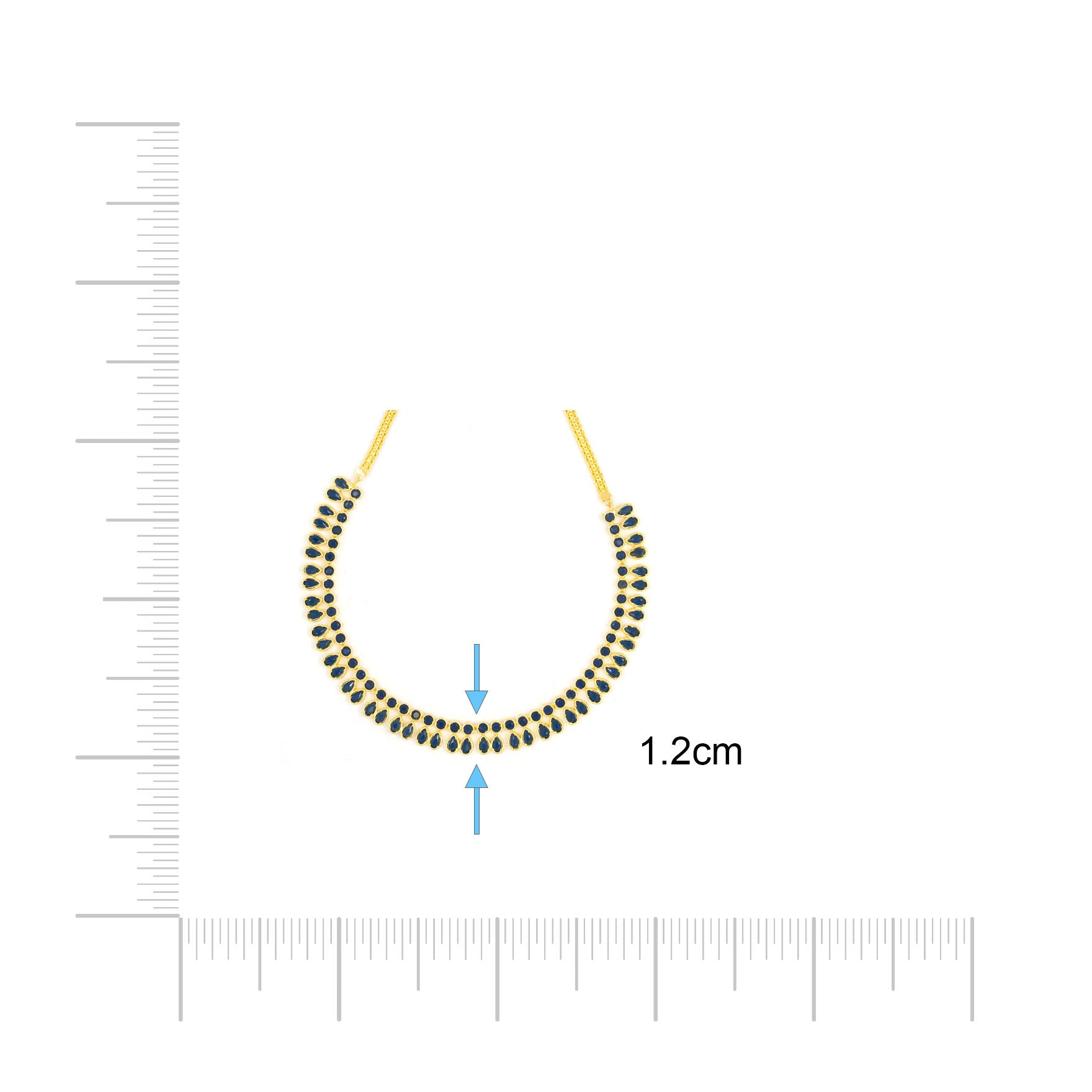 STONE NECKLACE LONG WITH GOLDEN STUD PSNS95BL-036, PSHST121BL-061