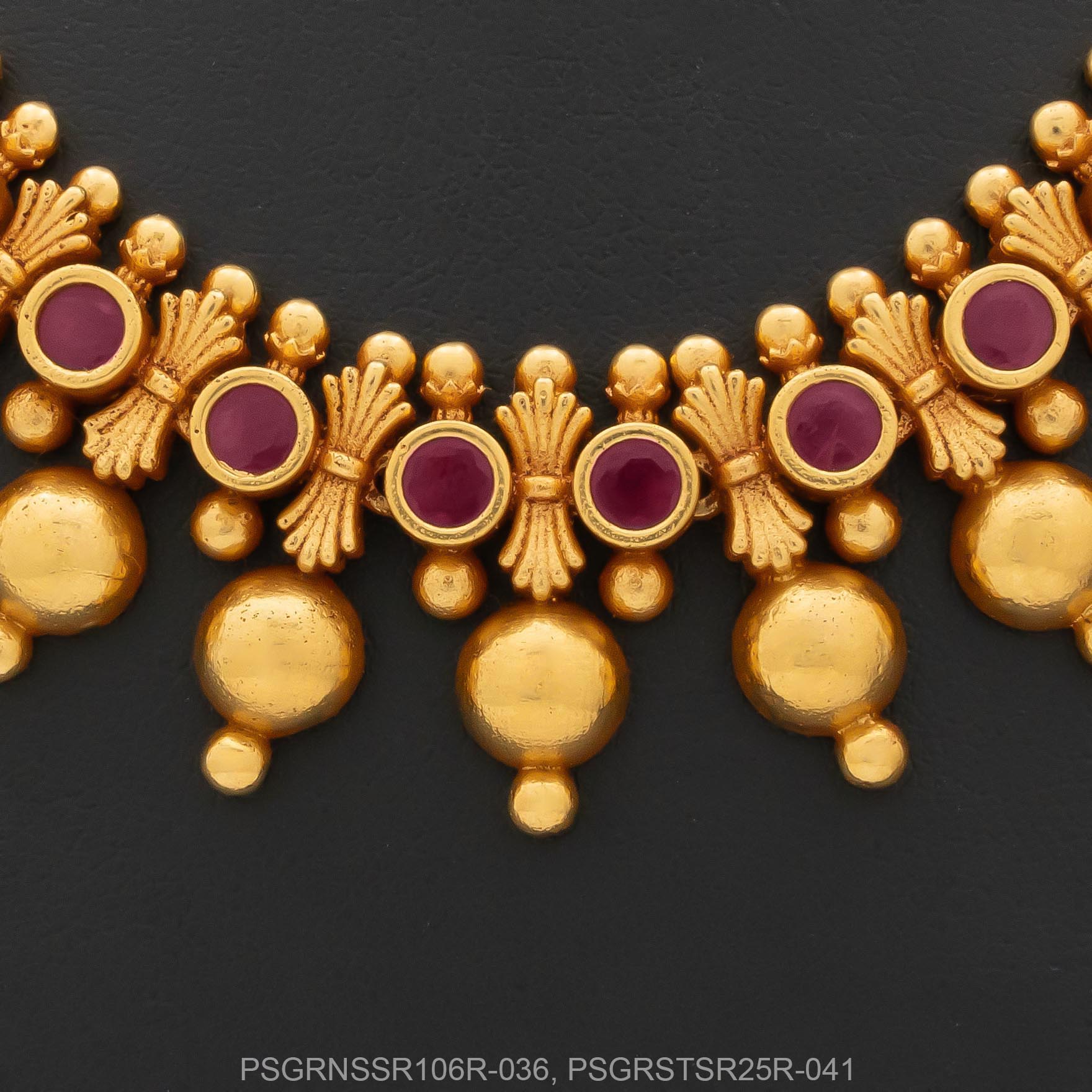 SRESHTA COLLECTION GERU NECKLACE WITH STUD PSGRNSSR106R-036, PSGRSTSR25R-041