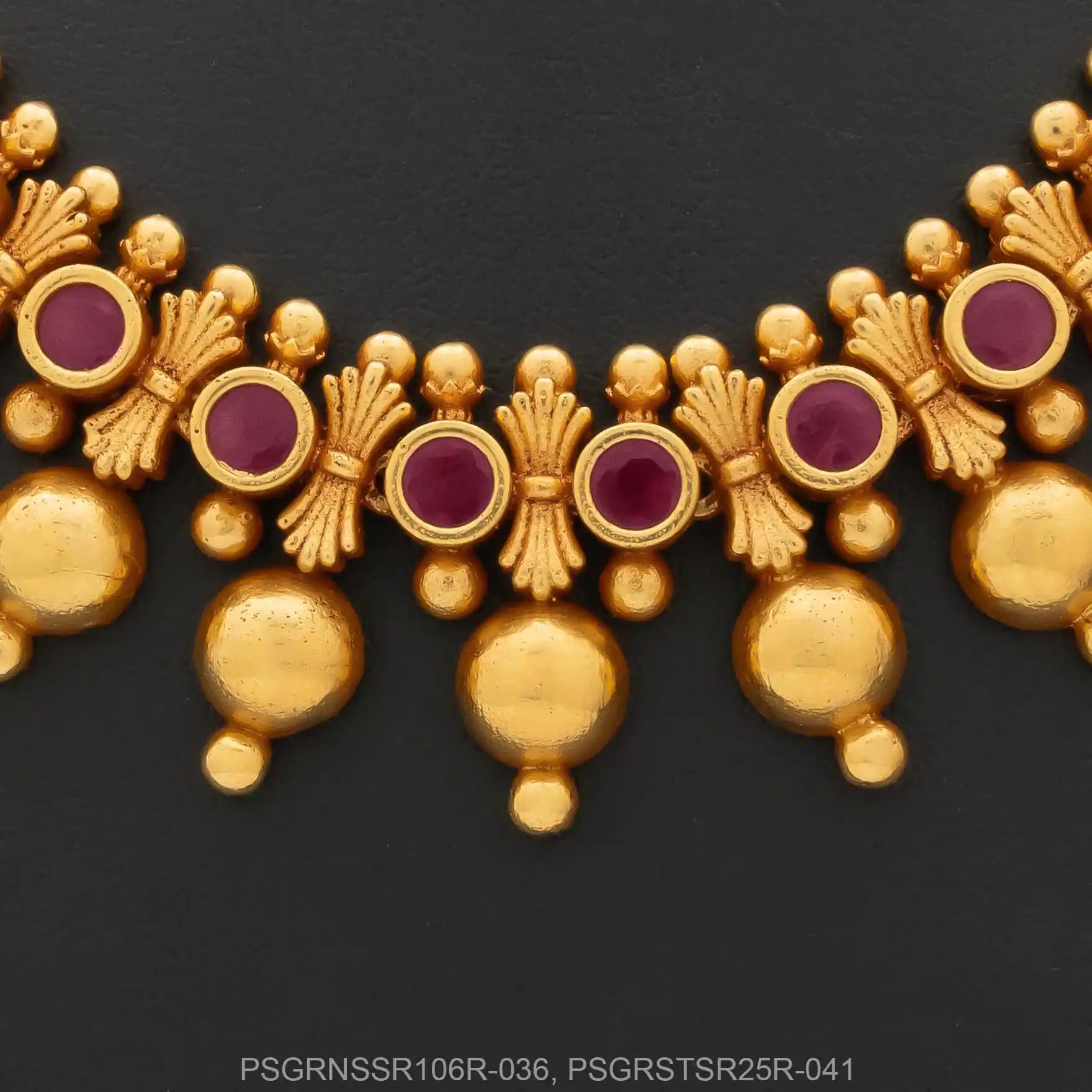 SRESHTA COLLECTION GERU NECKLACE WITH STUD PSGRNSSR106R-036, PSGRSTSR25R-041