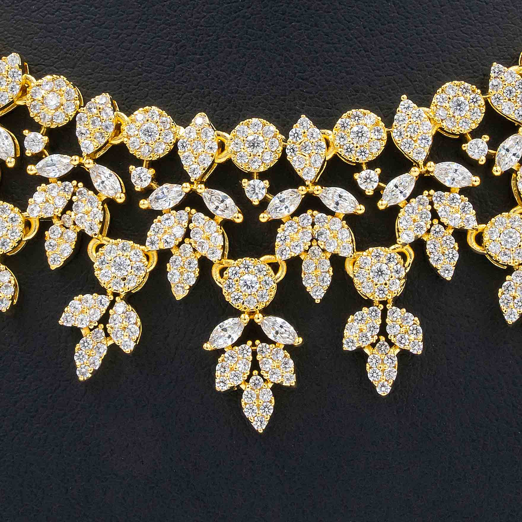 PREMIUM STONE NECKLACE SHORT WITH STUD PMSNS14W-0021, PMSHST15W-003