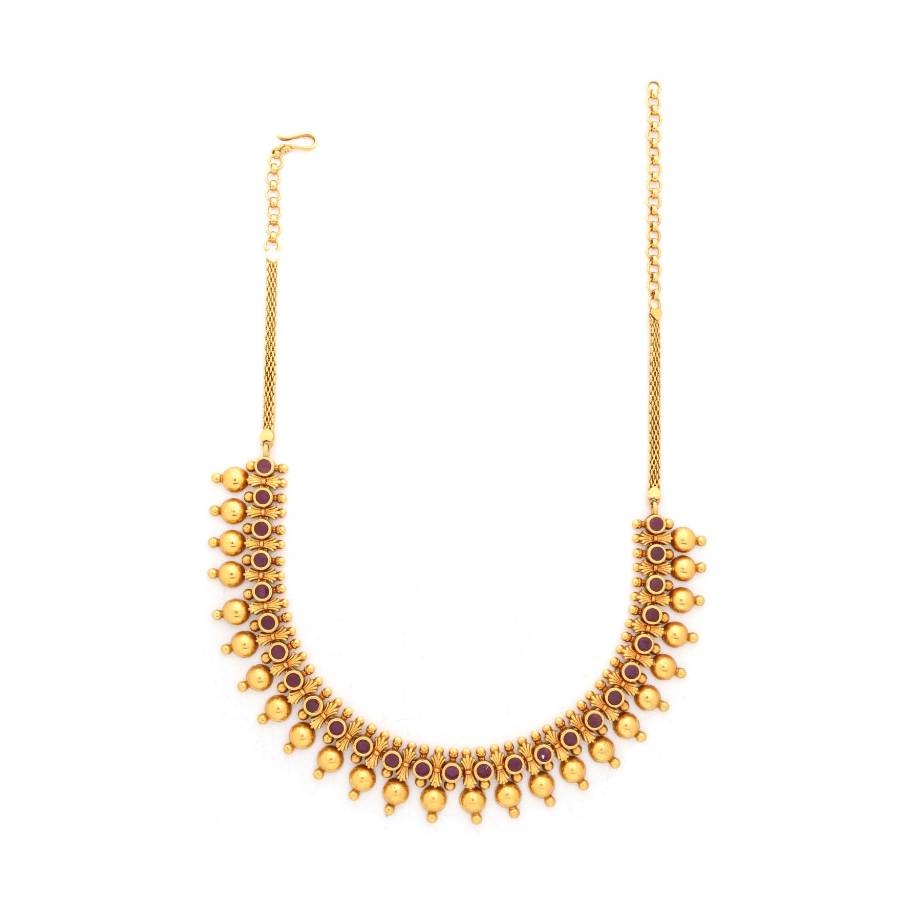 SRESHTA COLLECTION GERU NECKLACE WITH STUD PSGRNSSR106R-036, PSGRSTSR25R-041